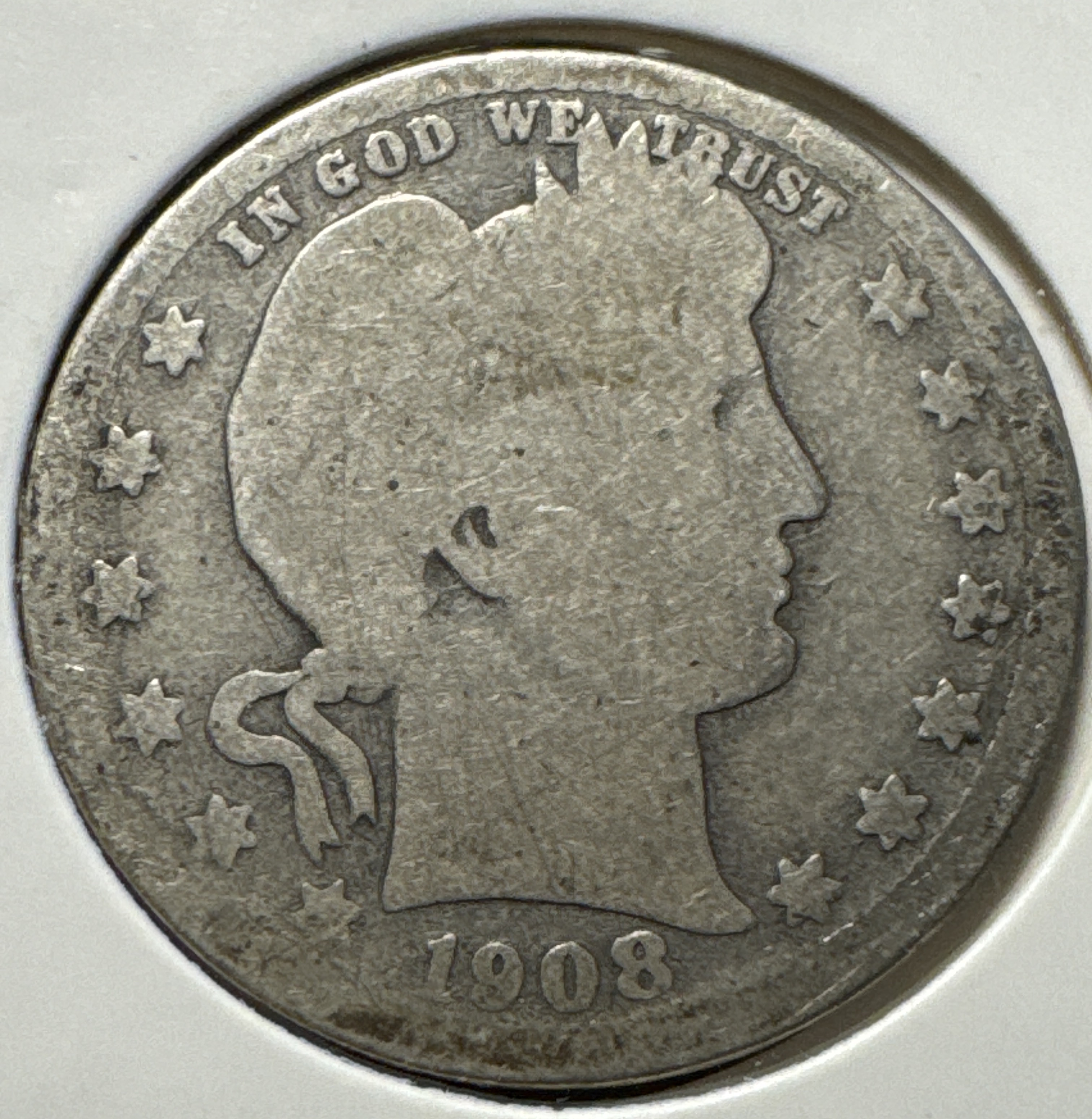 1908-D Barber Quarter Ungraded