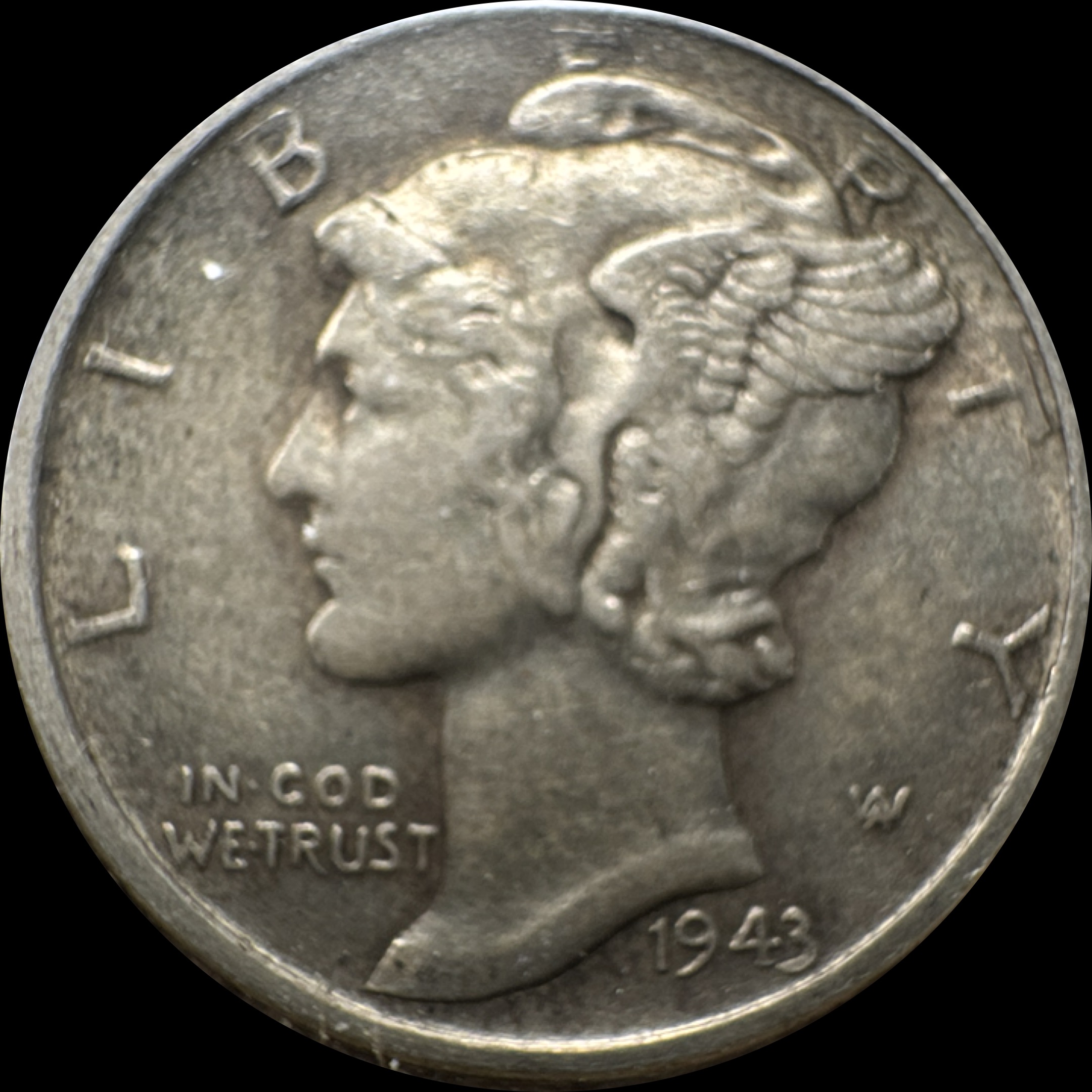 1943-P Mercury Dime Ungraded