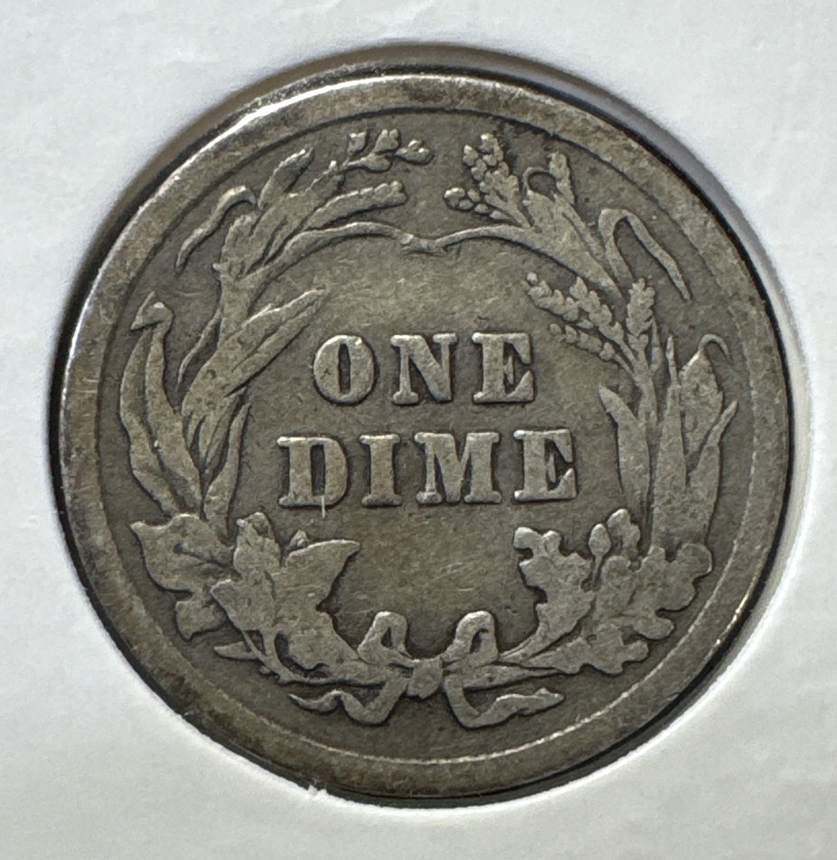 1916-P Barber Dime Ungraded — back