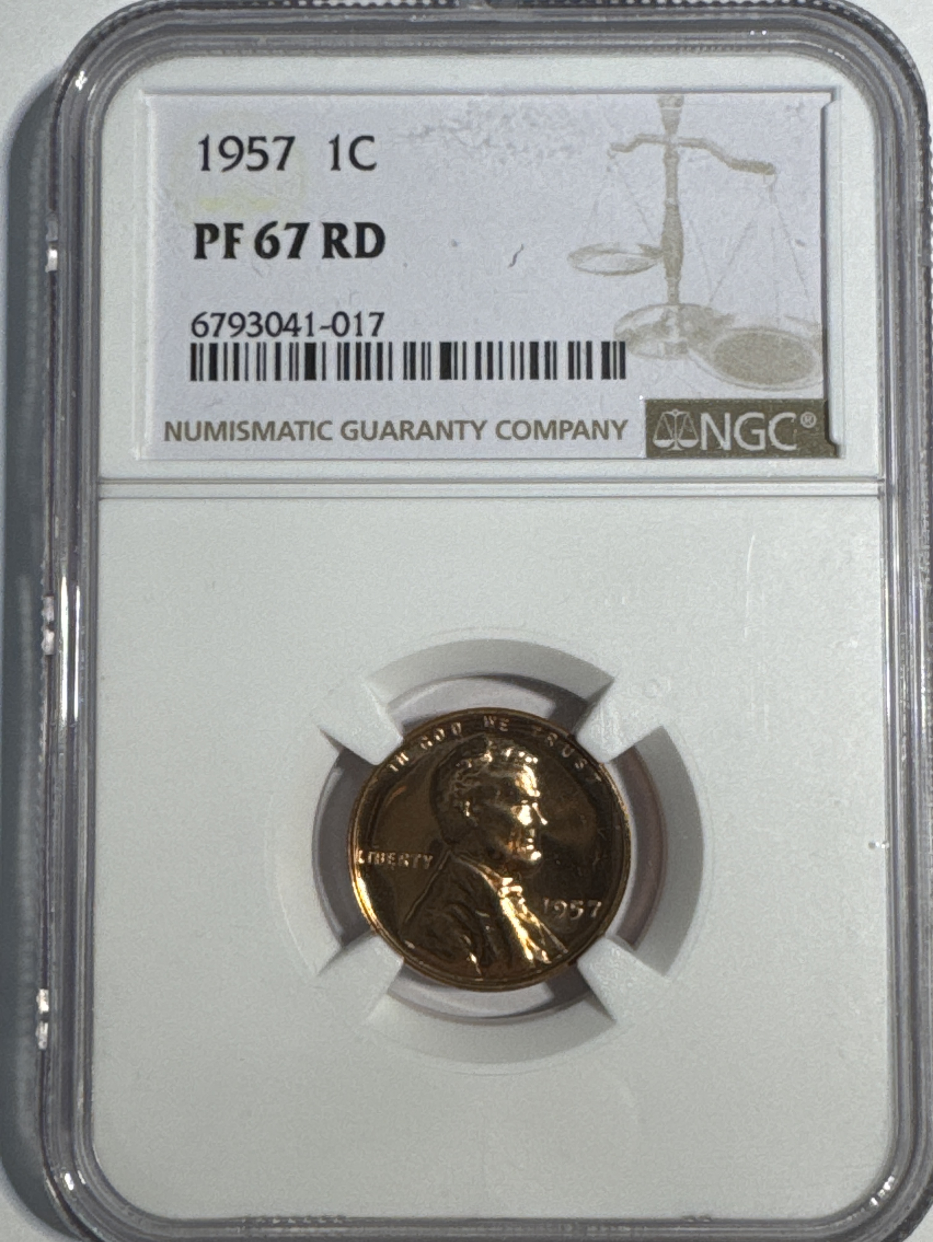1957-P Lincoln Cent PF67