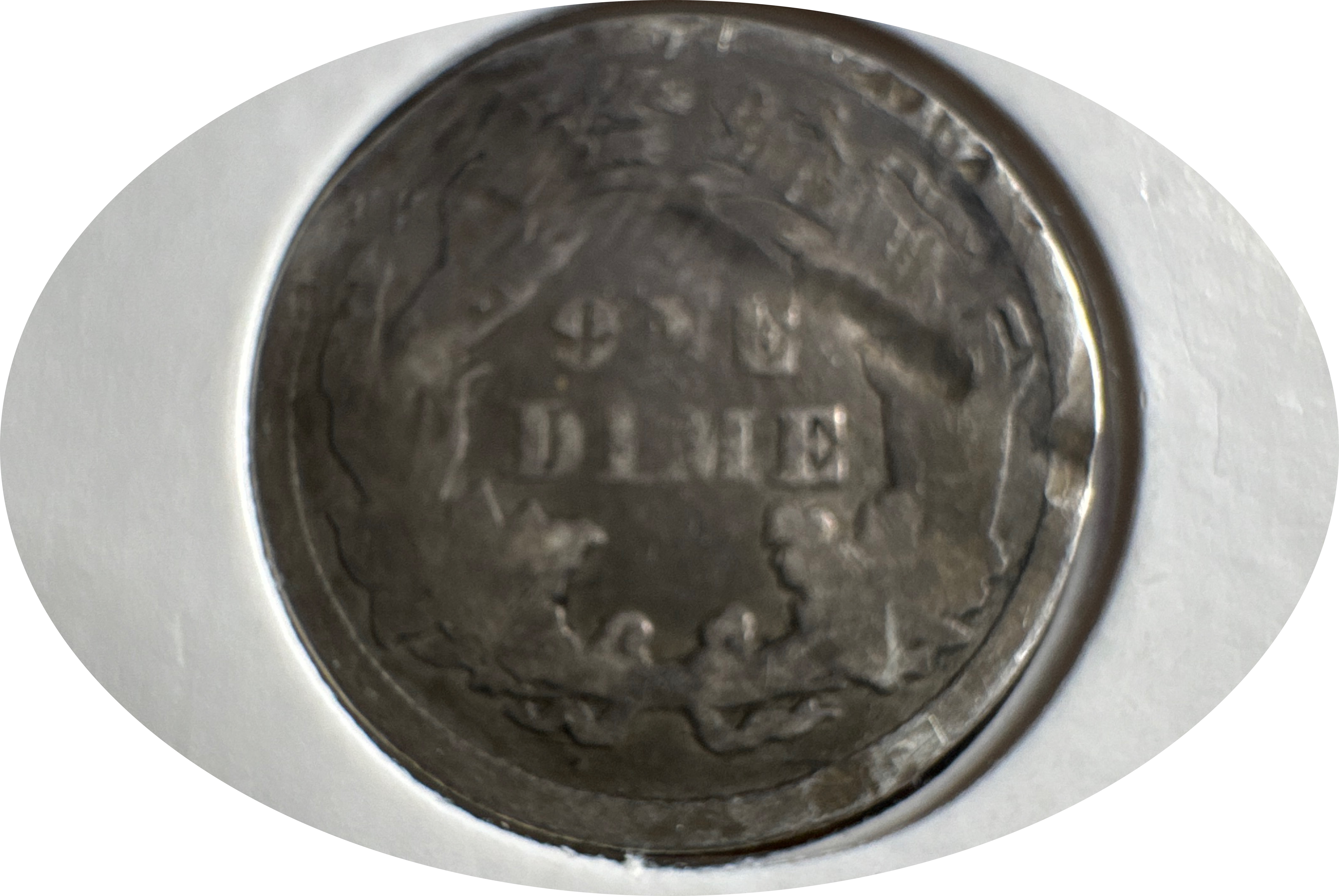 1872-P Seated Liberty Dime Ungraded — back