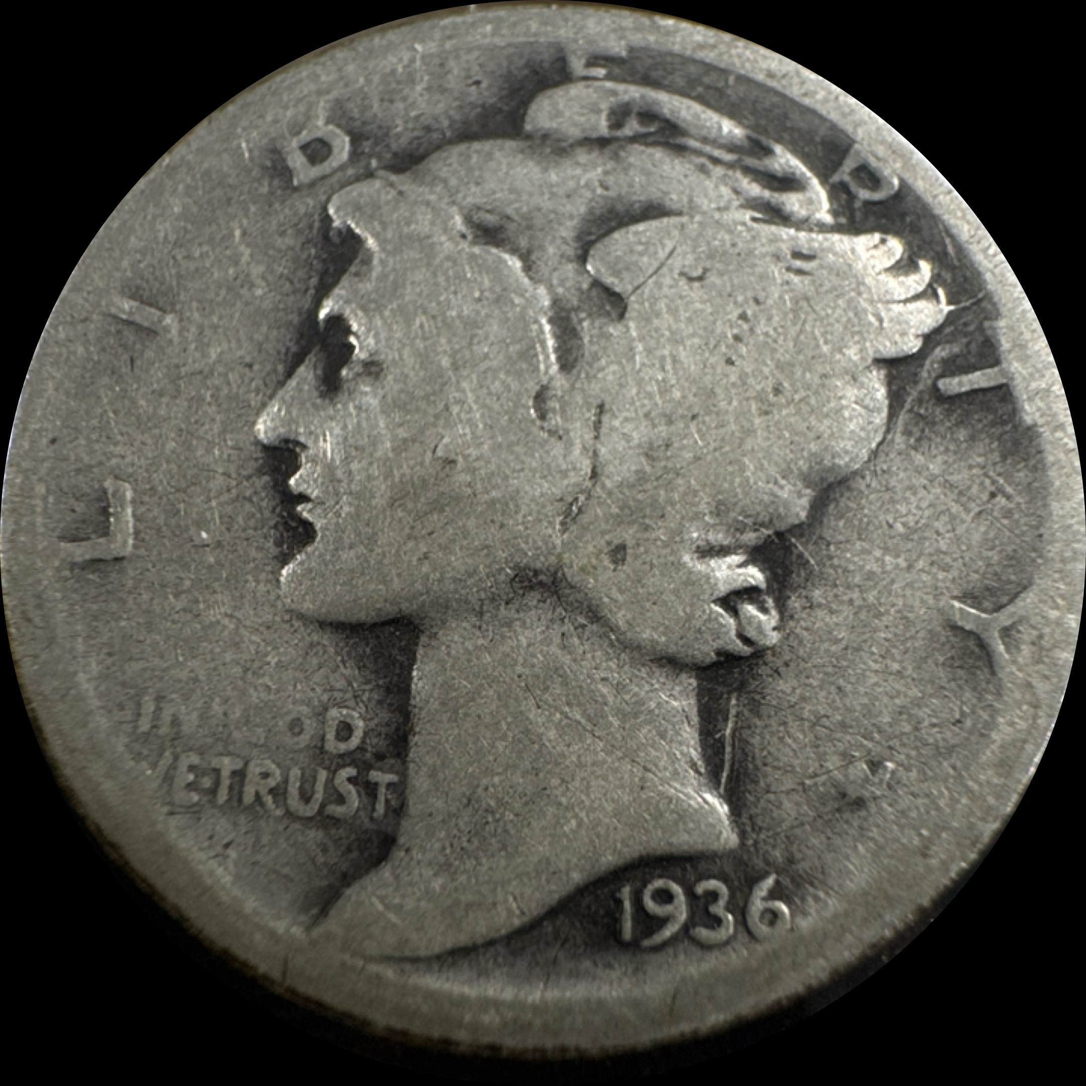 1936-D Mercury Dime Ungraded