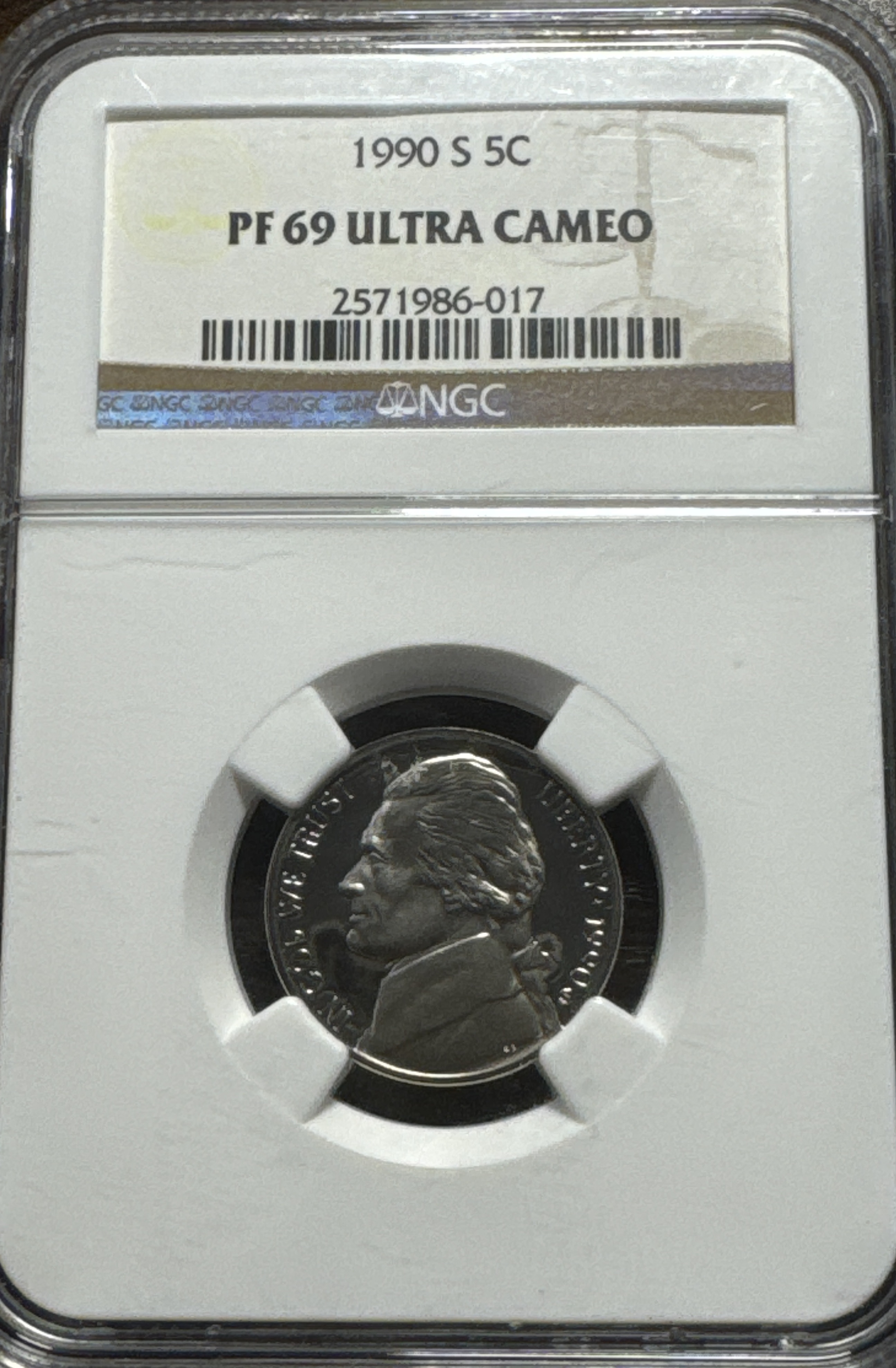 1990-S Jefferson Nickel PF69