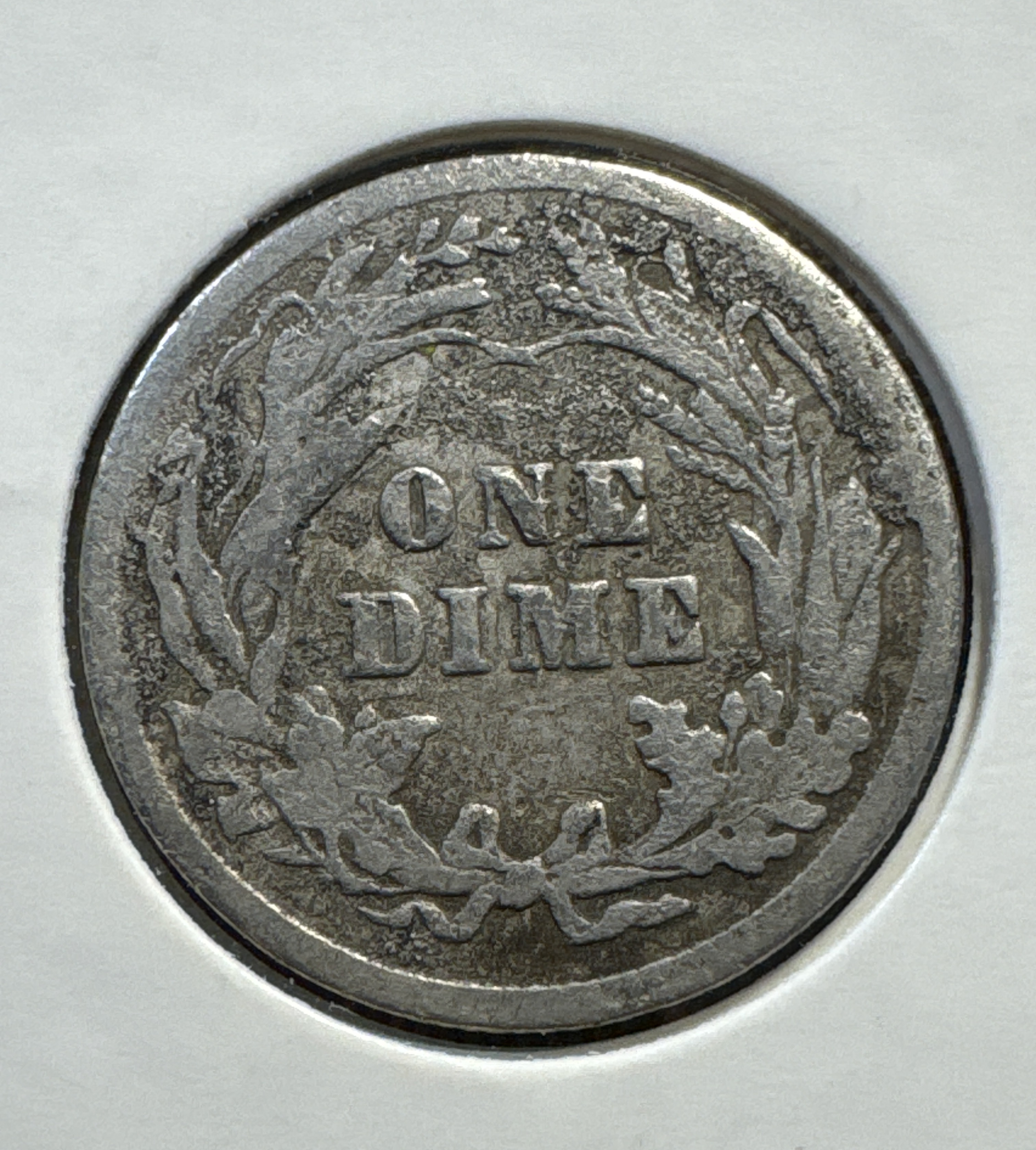 1905 Barber Dime Ungraded — back