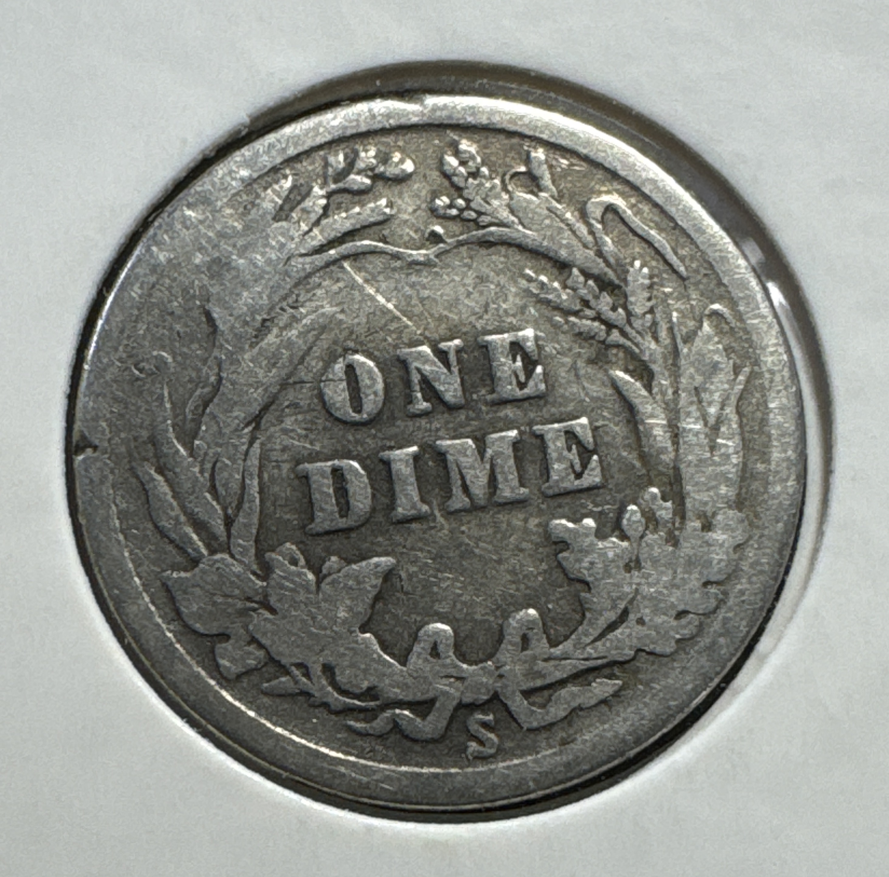1914-S Barber Dime Ungraded — back