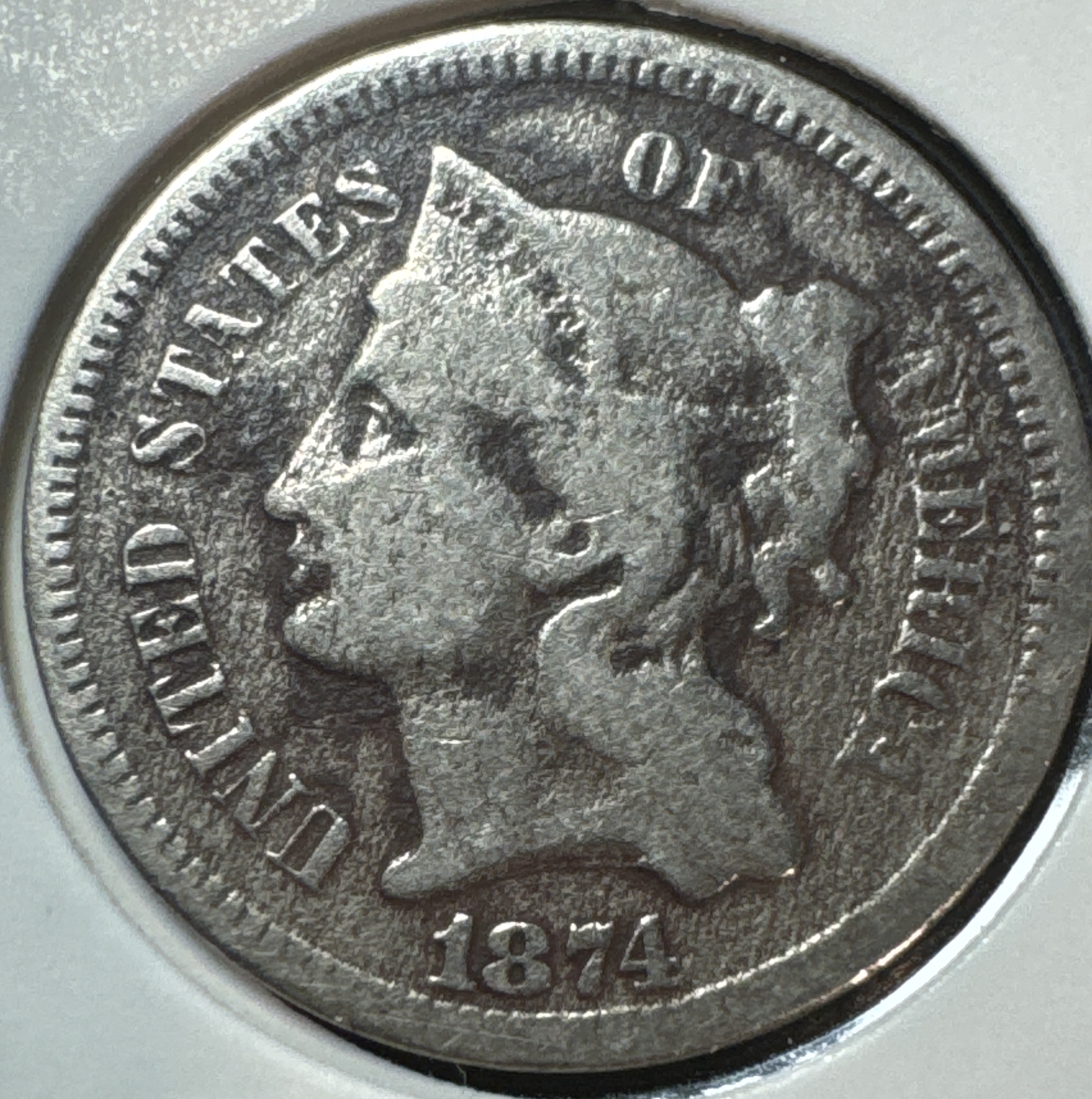 1874-P 3-Cent Nickel Ungraded