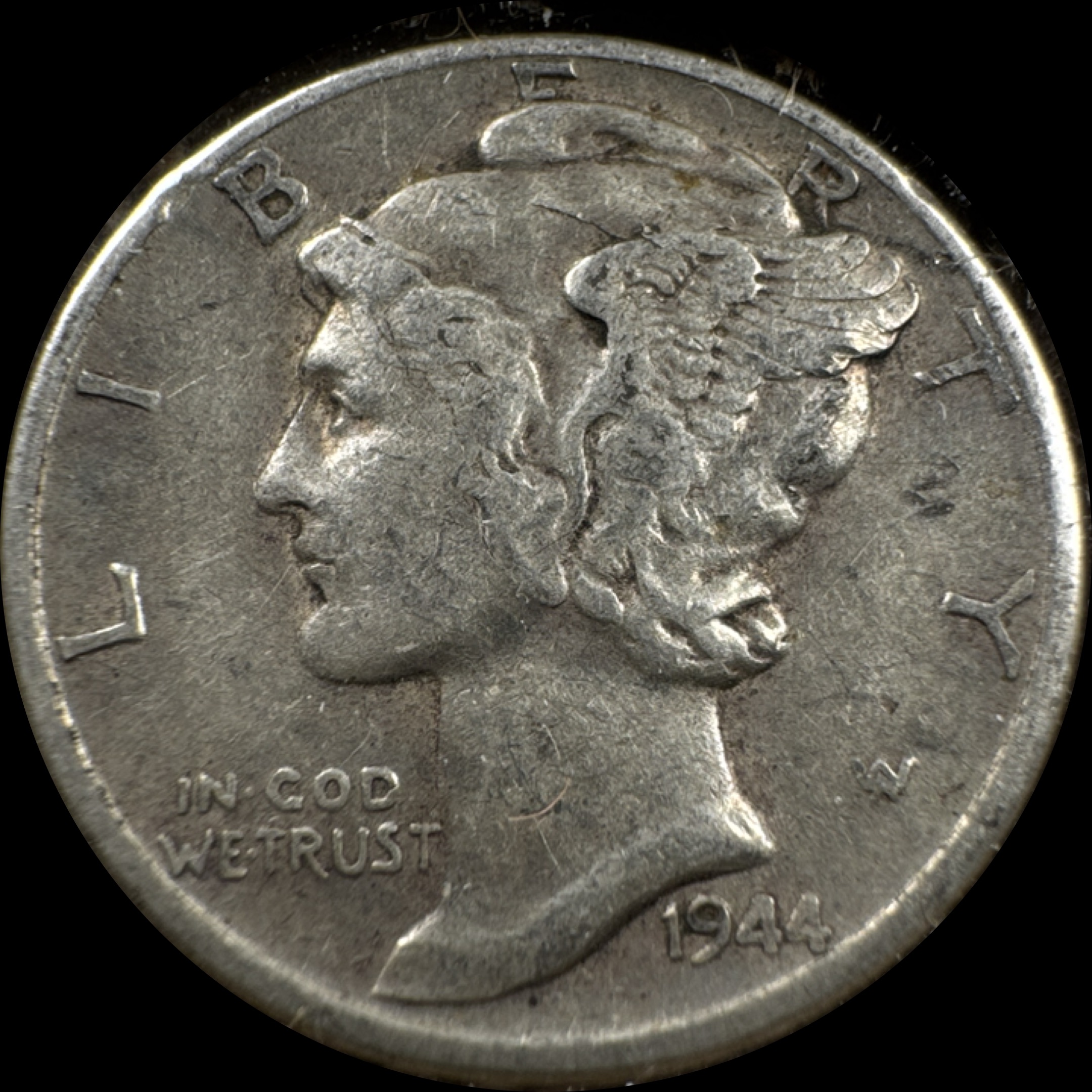 1944-S Mercury Dime Ungraded