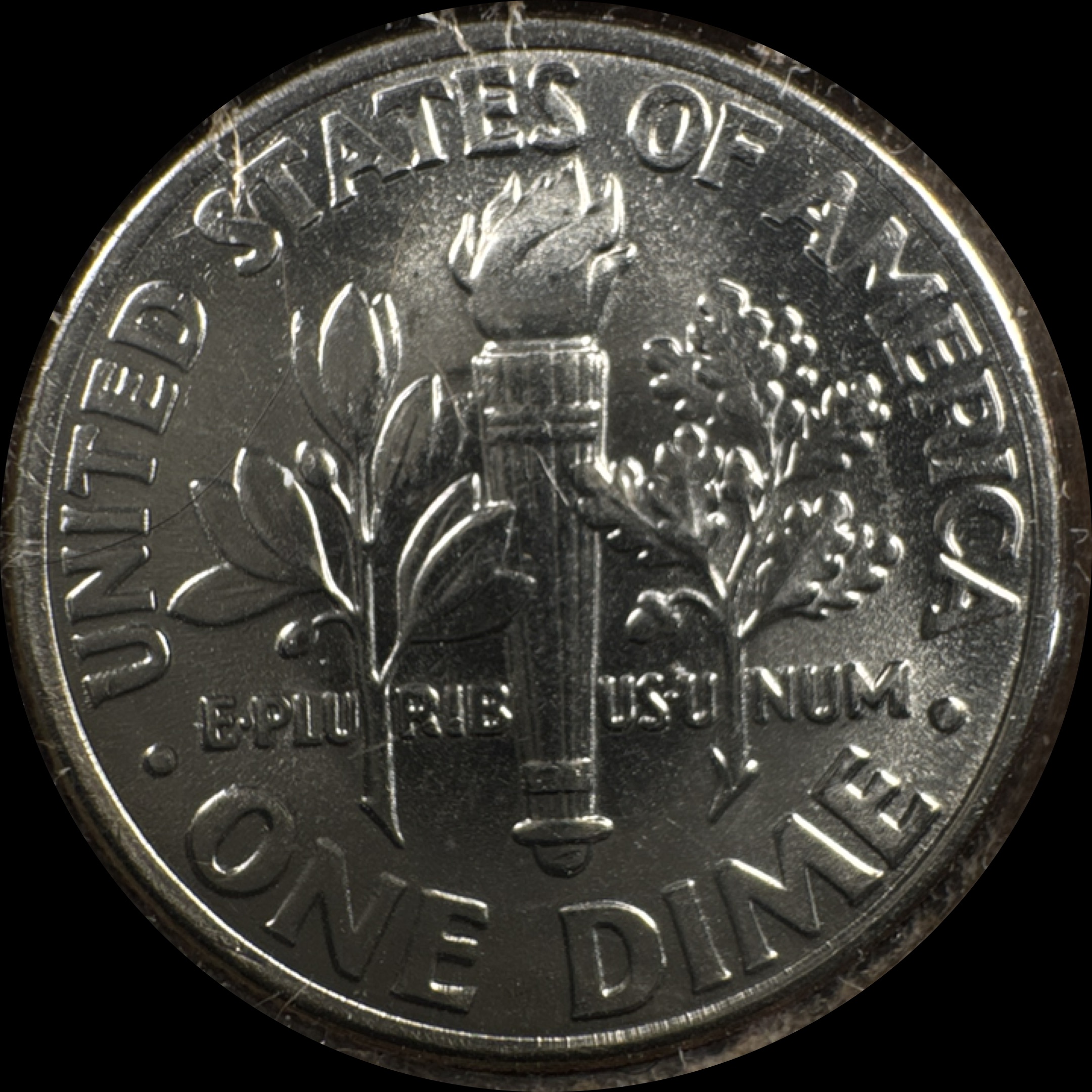 2007-D Roosevelt Dime Ungraded — back