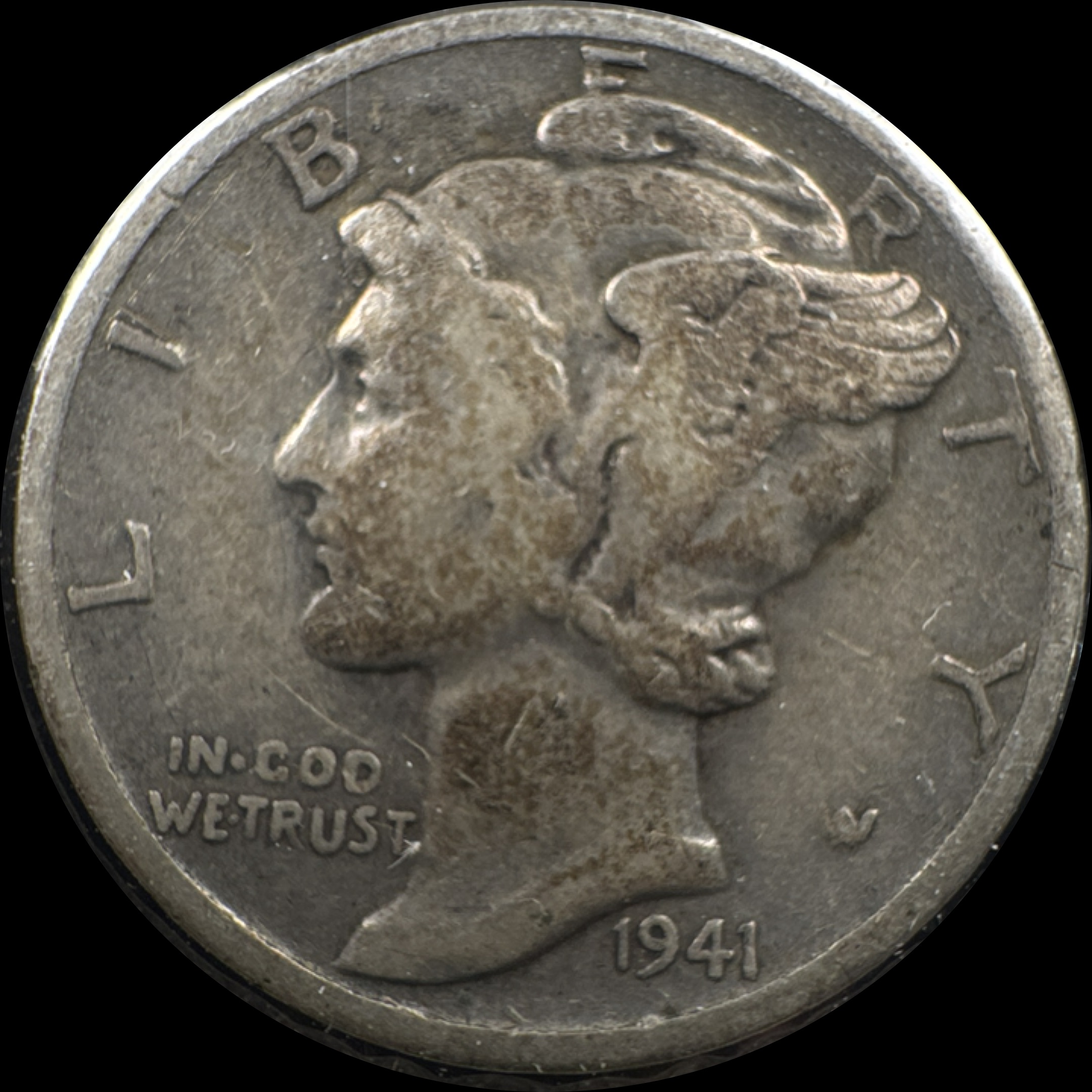 1941-S Mercury Dime Ungraded