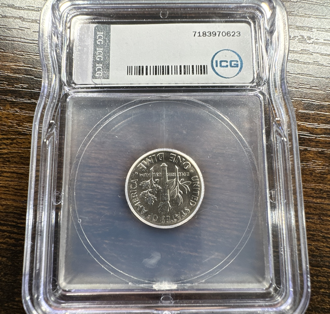 1974-P Roosevelt Dime MS67 — back