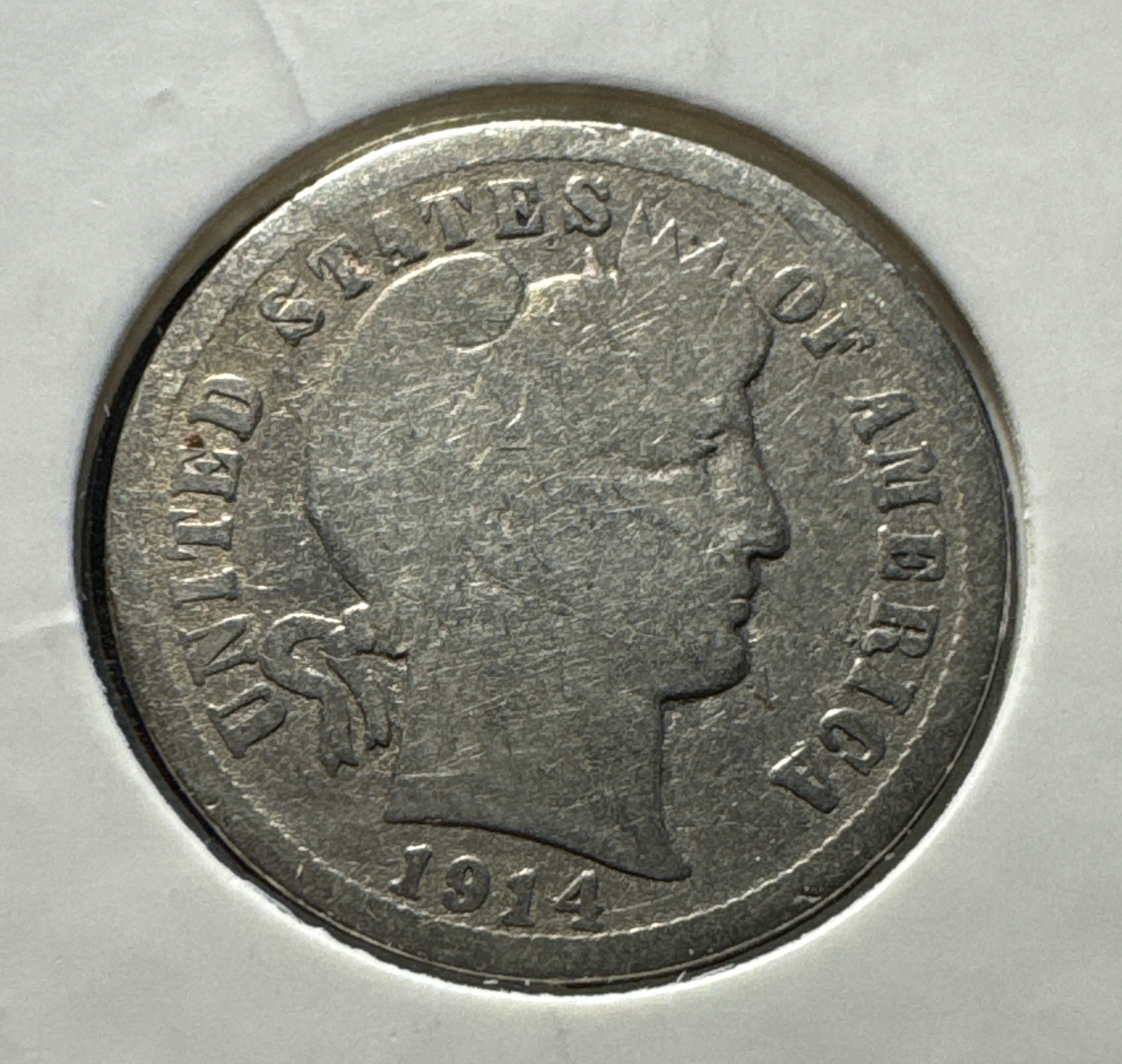1914-P Barber Dime Ungraded