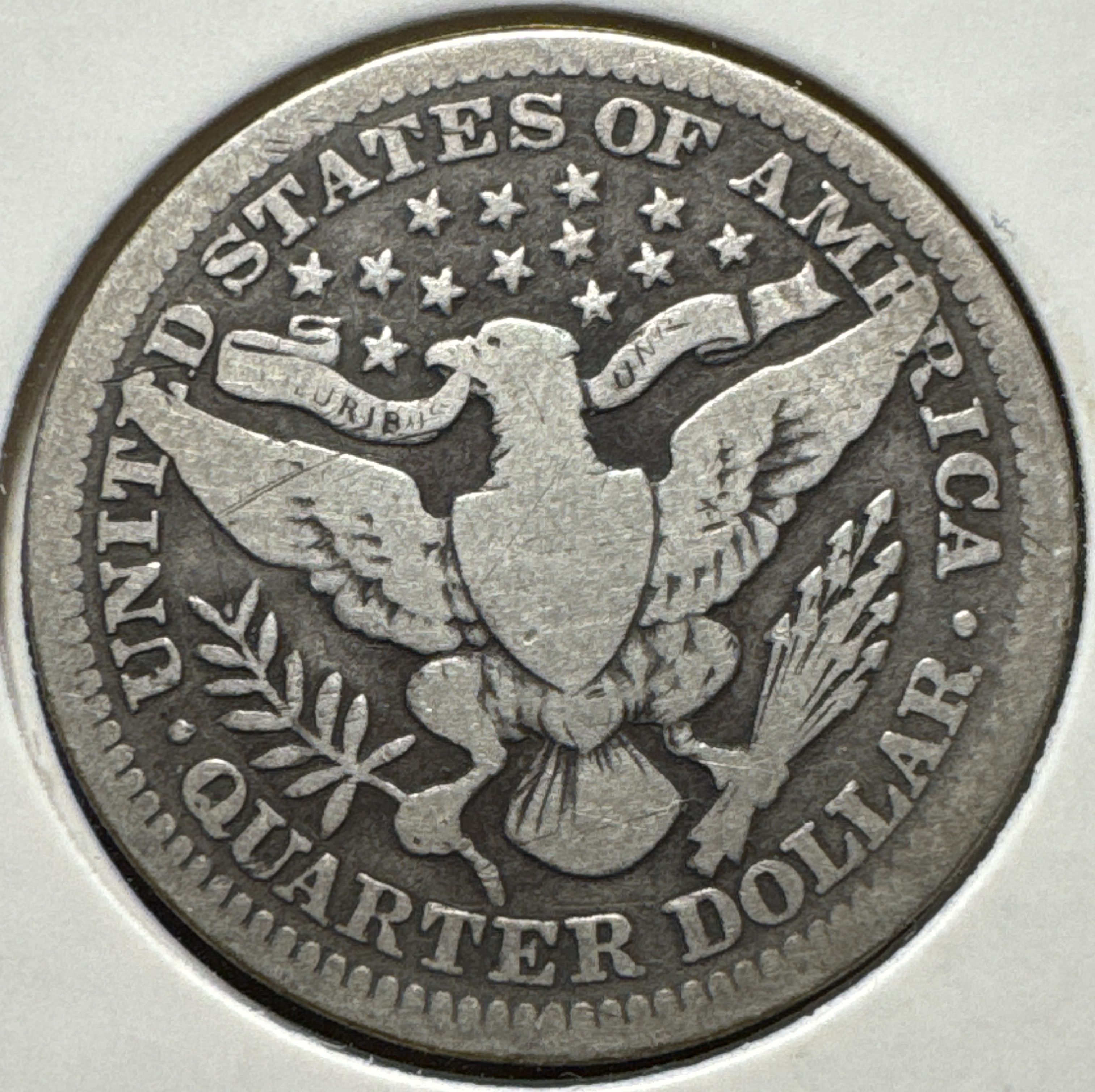 1912-P Barber Quarter Ungraded — back