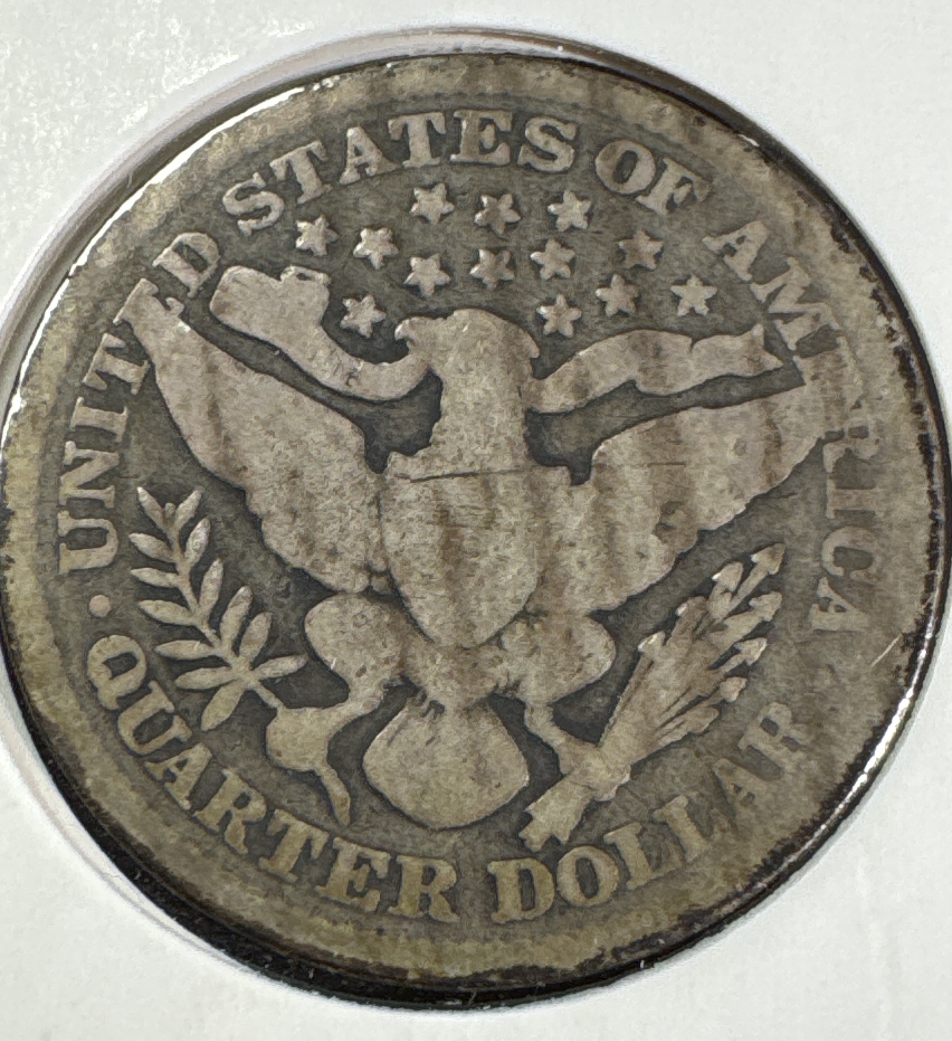 1892-P Barber Quarter Ungraded — back