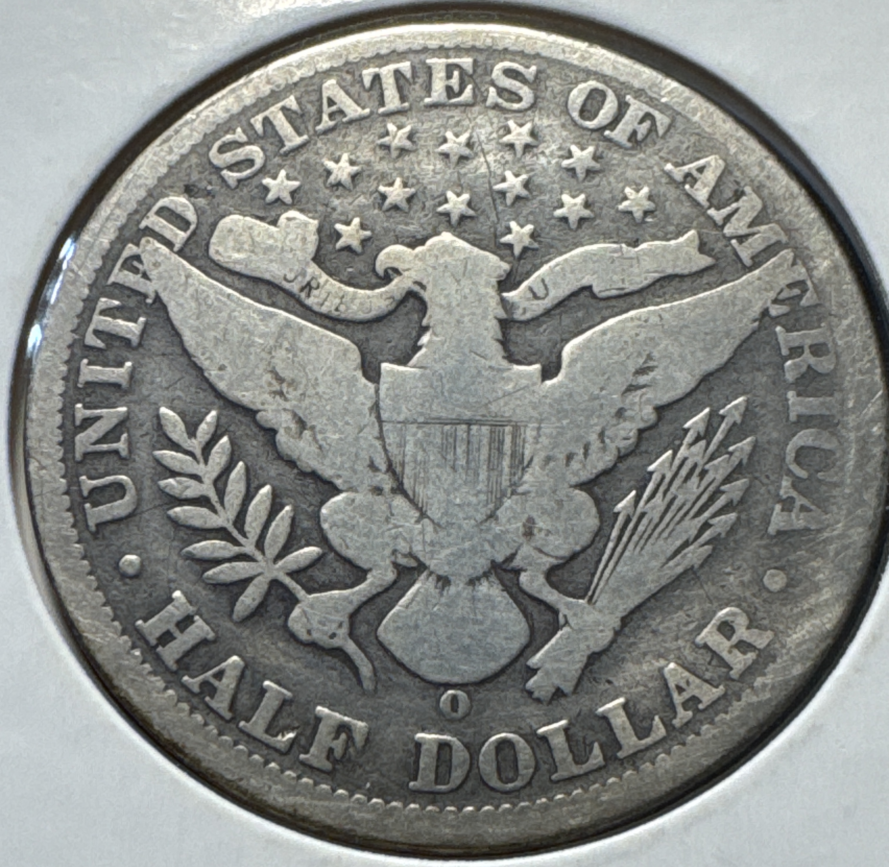 1896-O Barber Half Dollar Ungraded — back