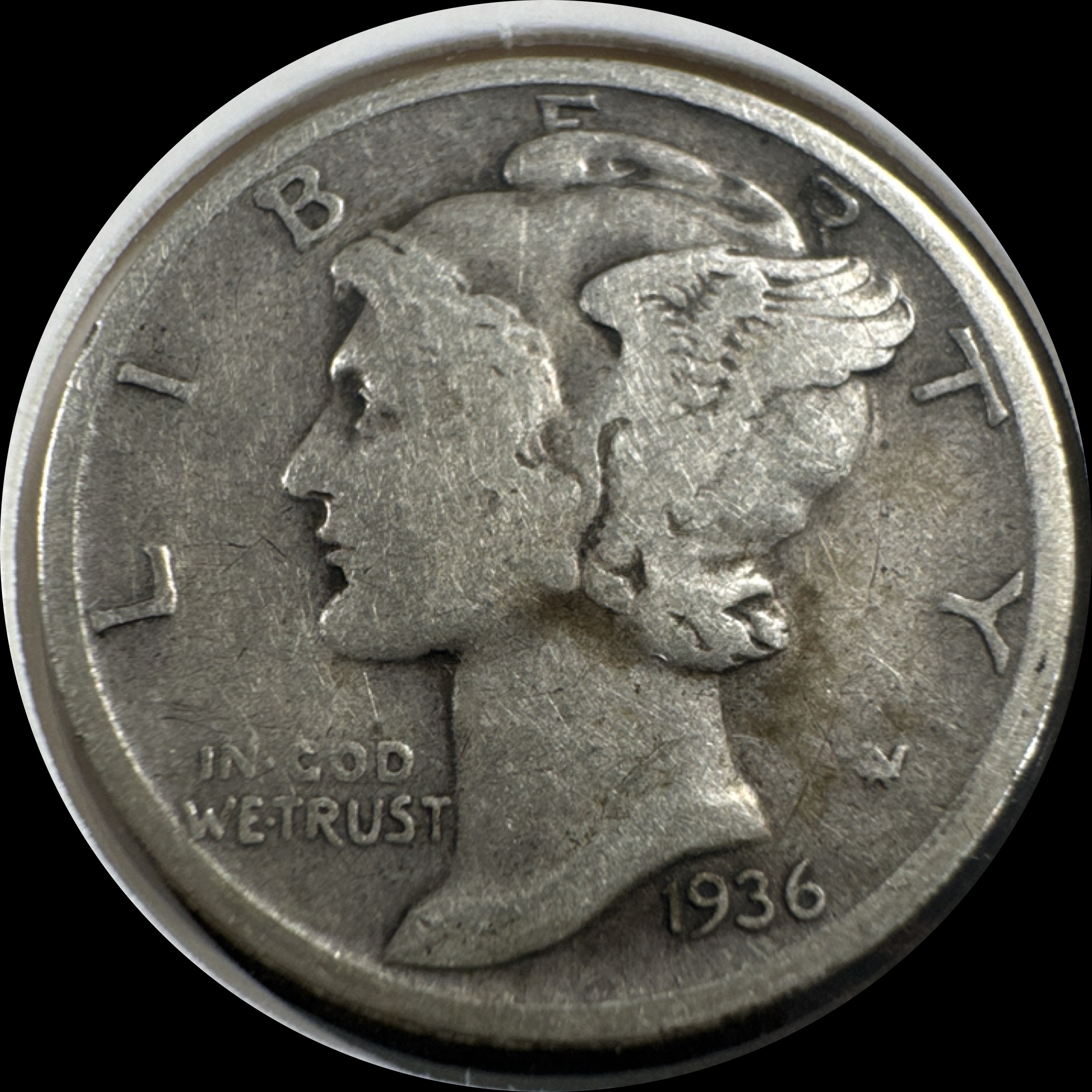 1936-S Mercury Dime Ungraded