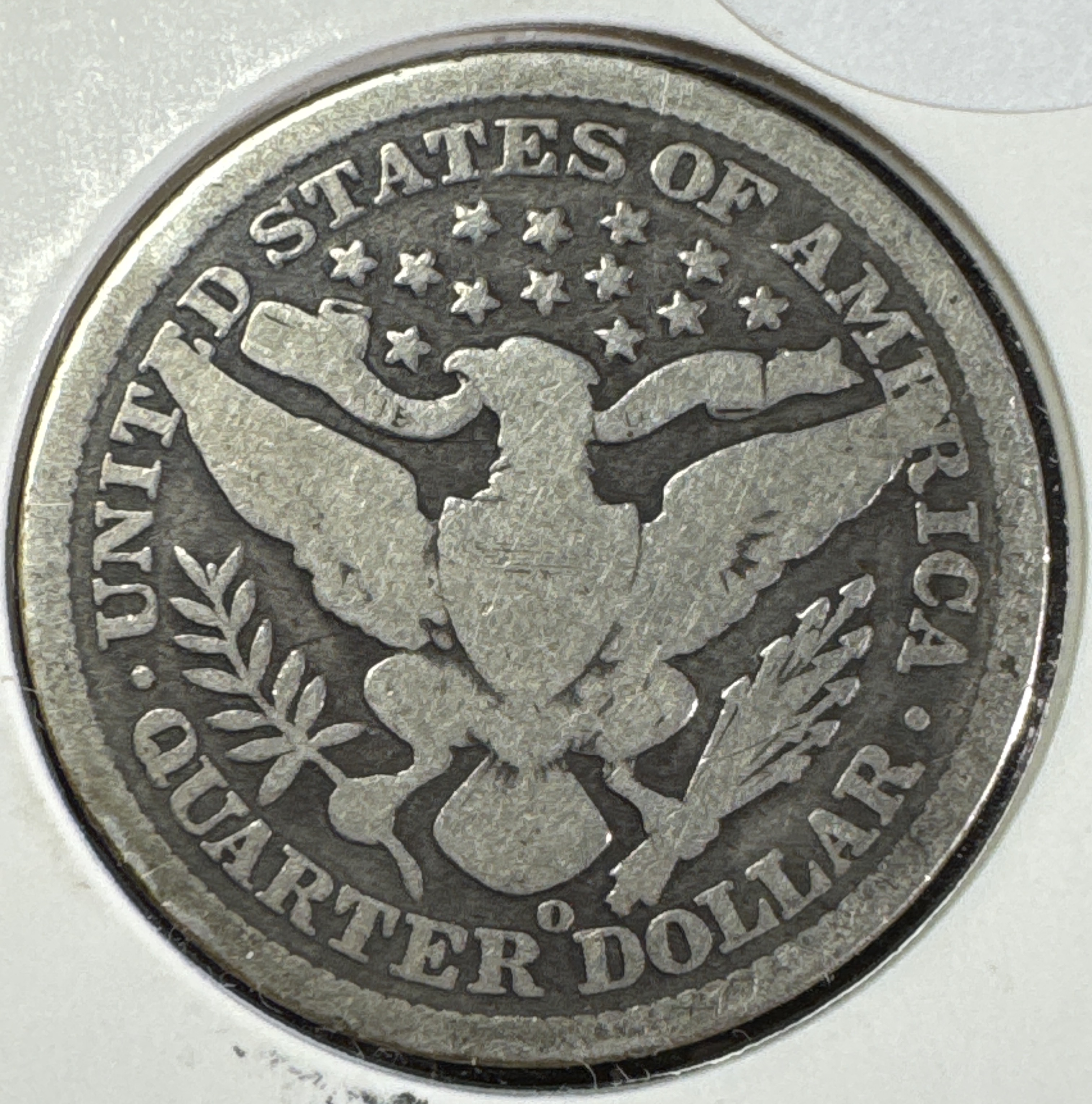 1896-O Barber Quarter Ungraded — back