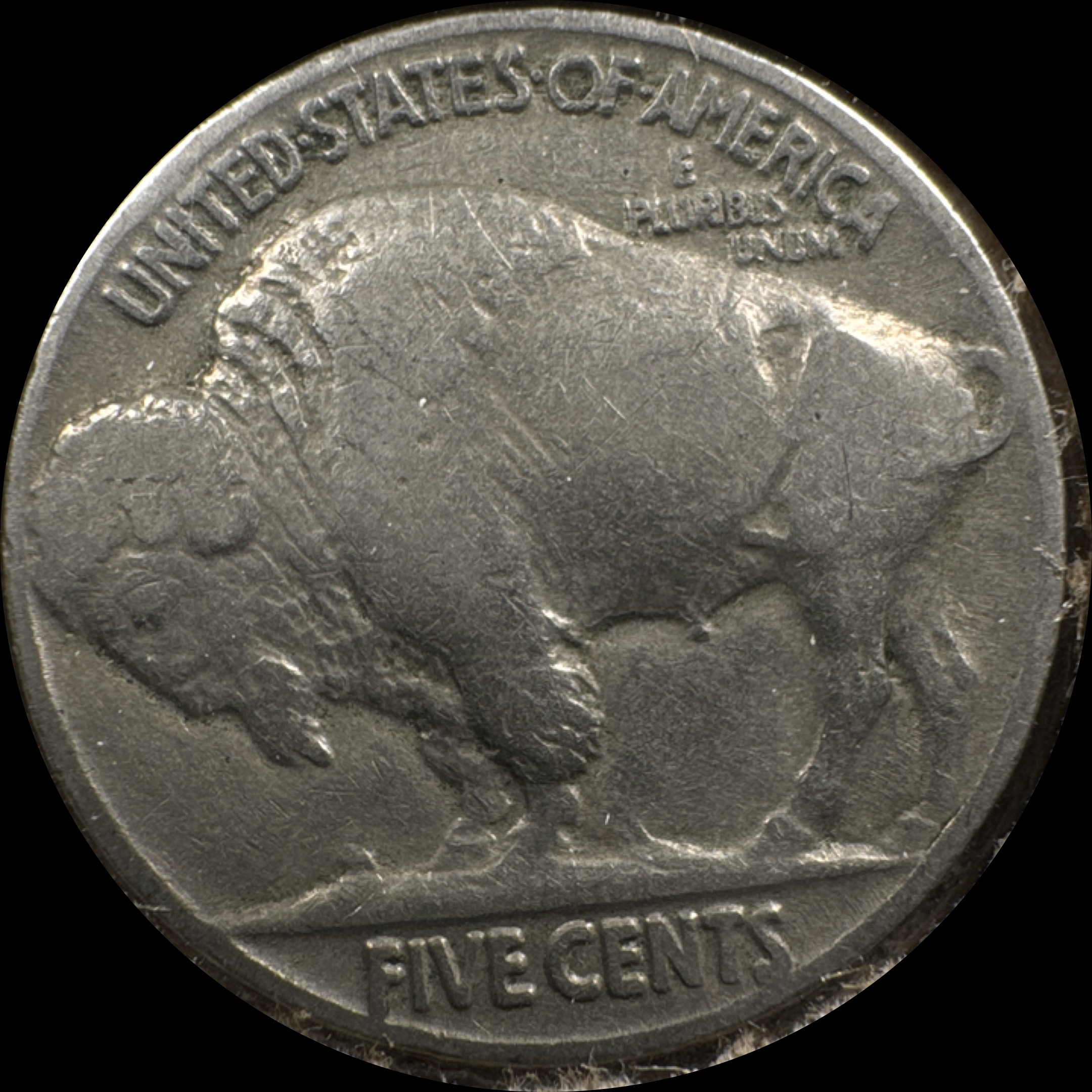 1936-P Buffalo Nickel Ungraded — back
