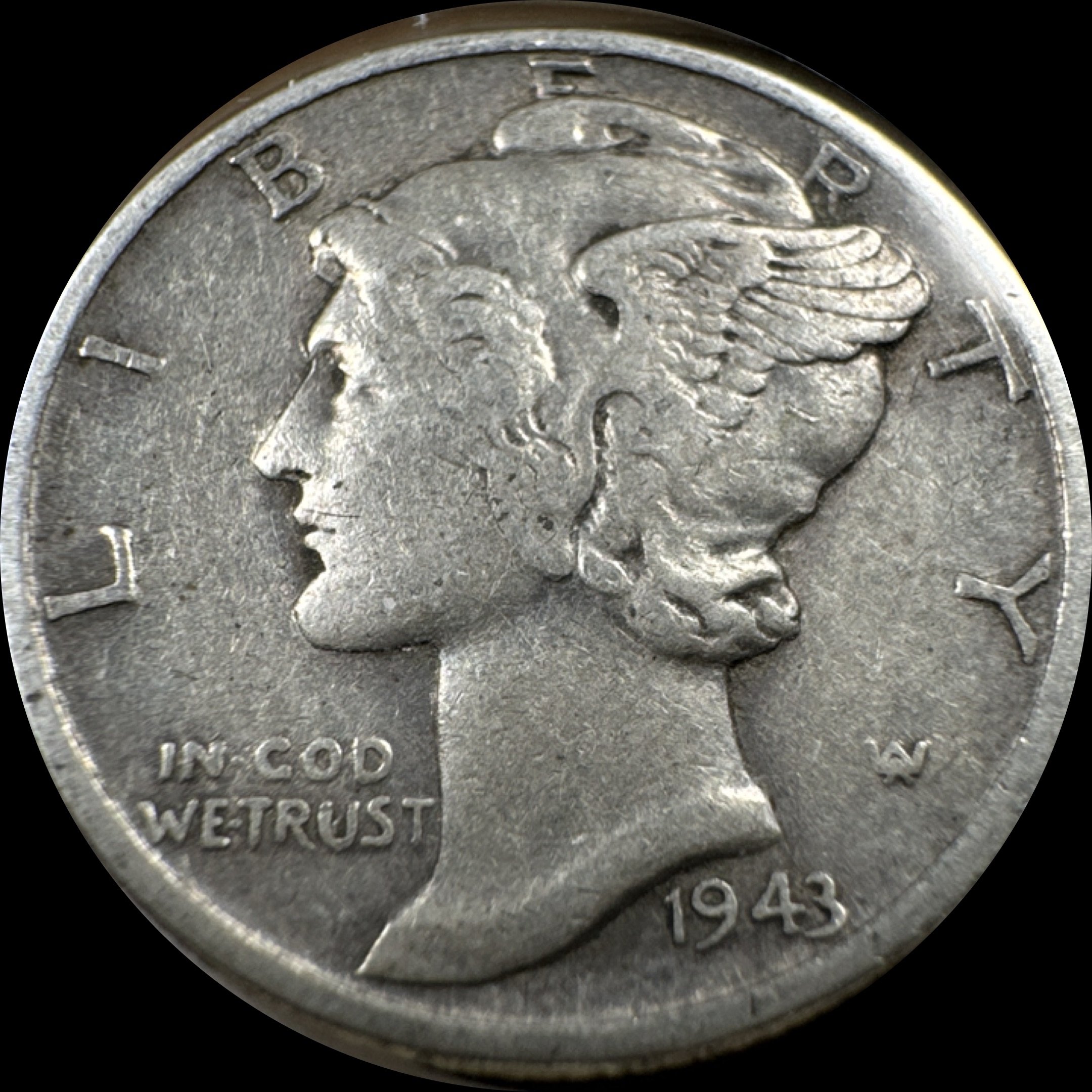 1943-P Mercury Dime Ungraded