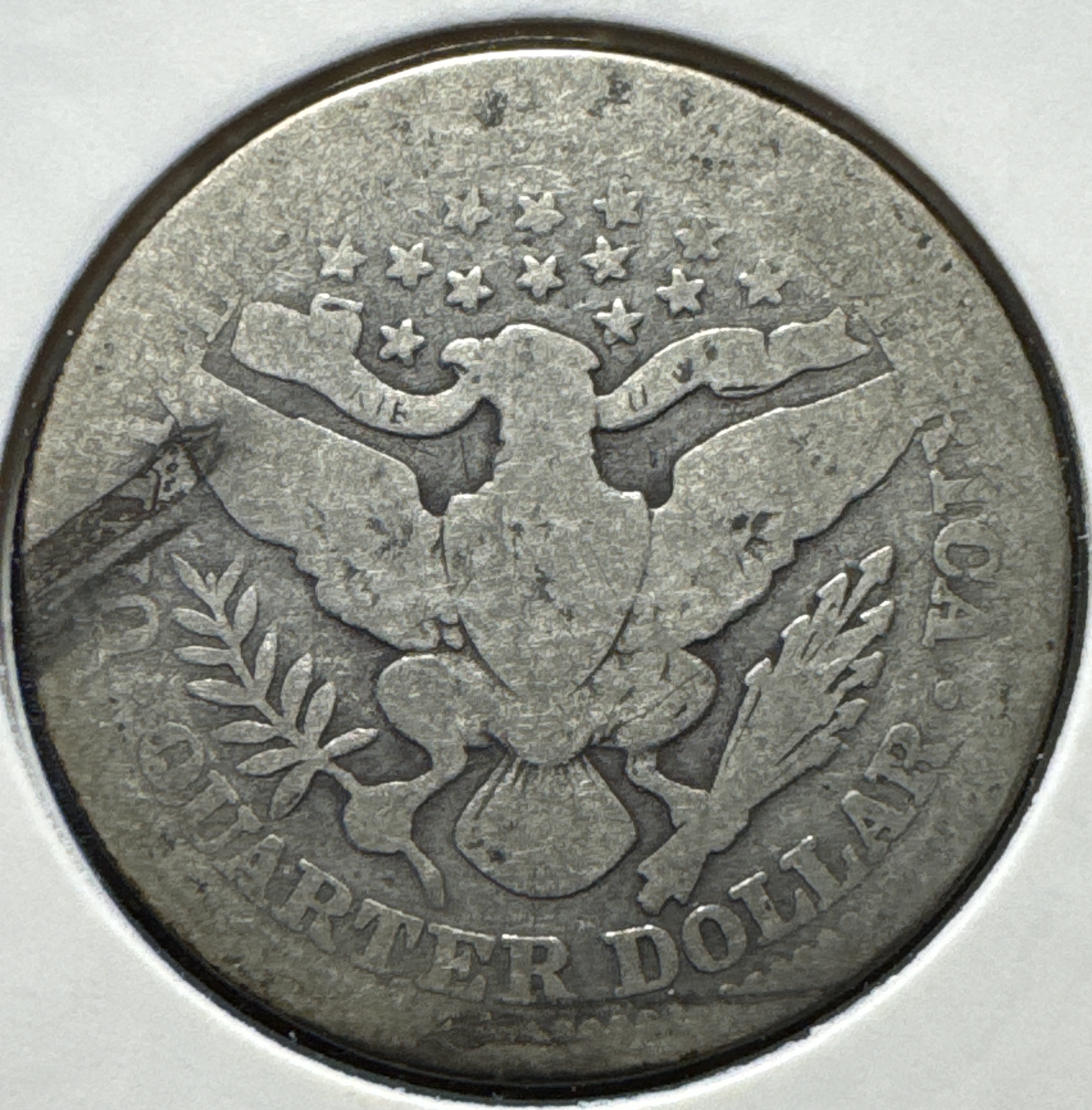 1908-P Barber Quarter Ungraded — back