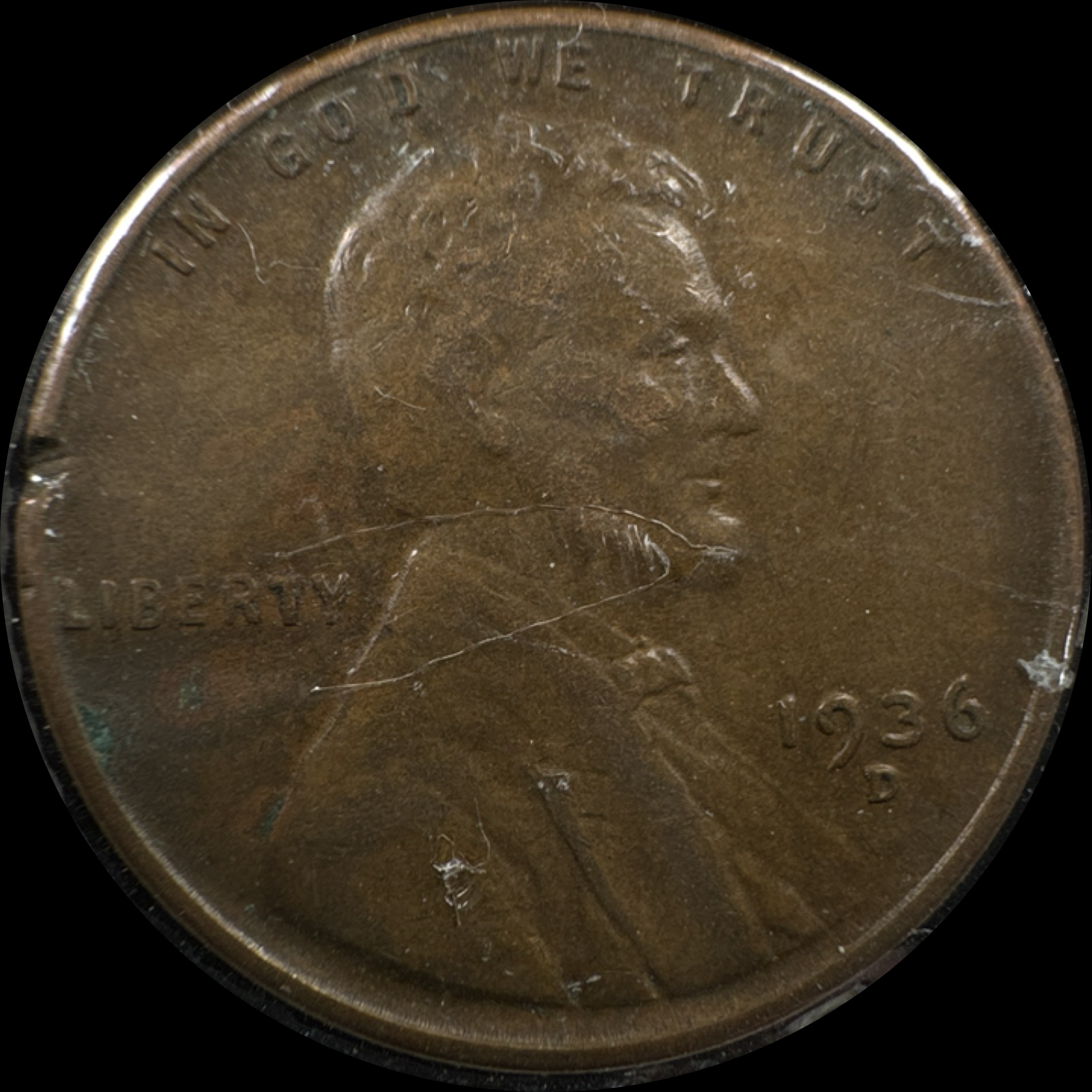 1936-D Lincoln Cent Ungraded
