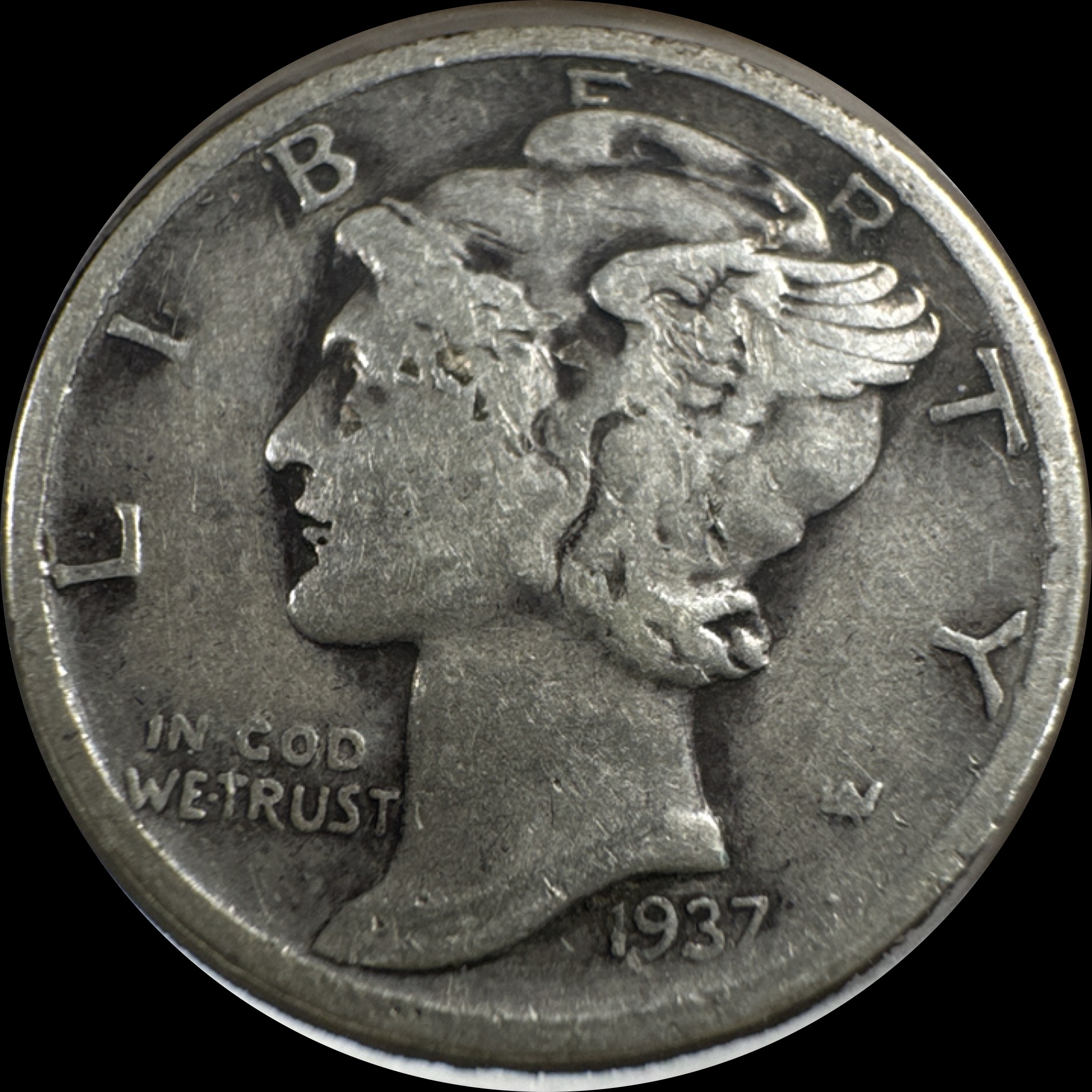 1937-S Mercury Dime Ungraded