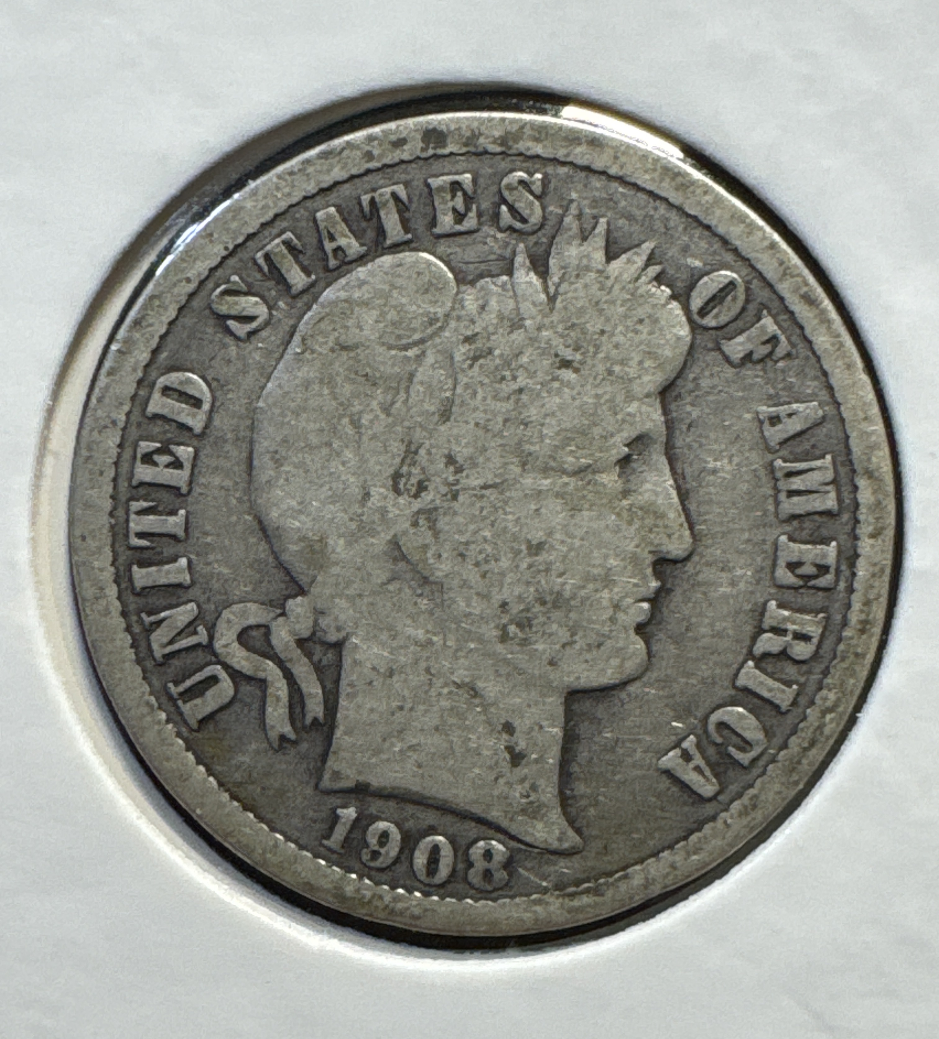 1908-D Barber Dime Ungraded