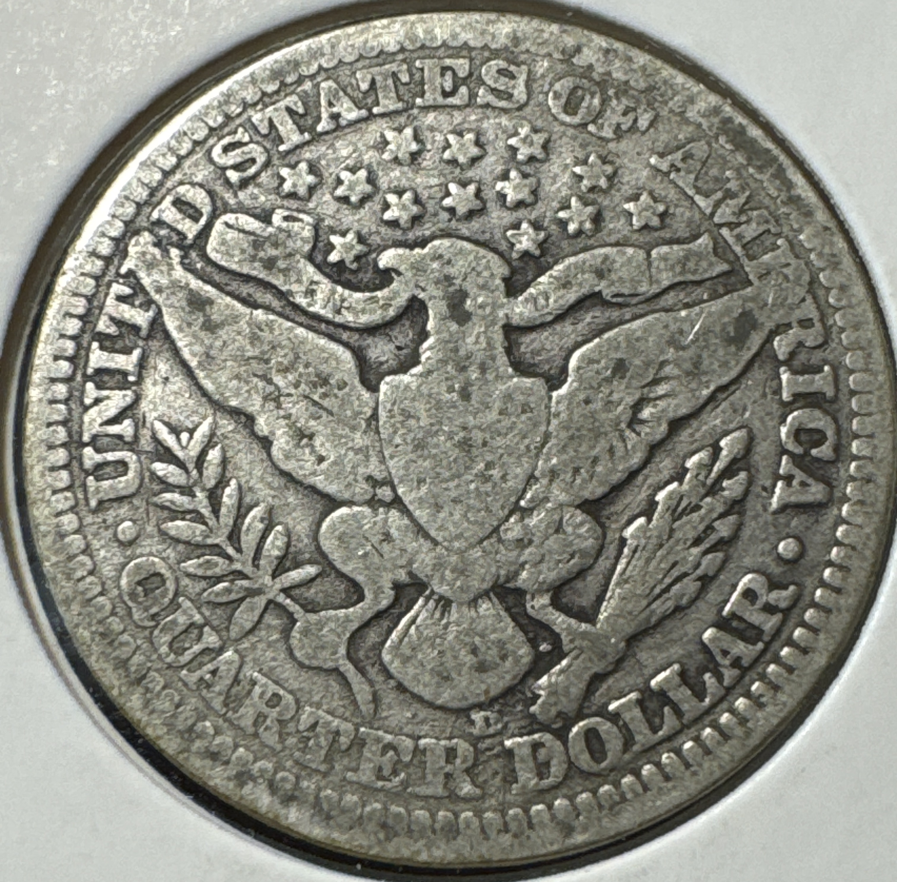 1914-D Barber Quarter Ungraded — back