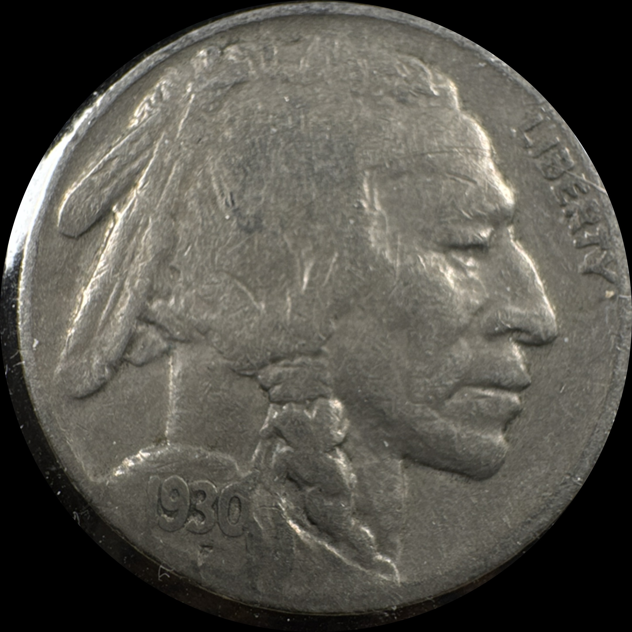1930-P Buffalo Nickel Ungraded