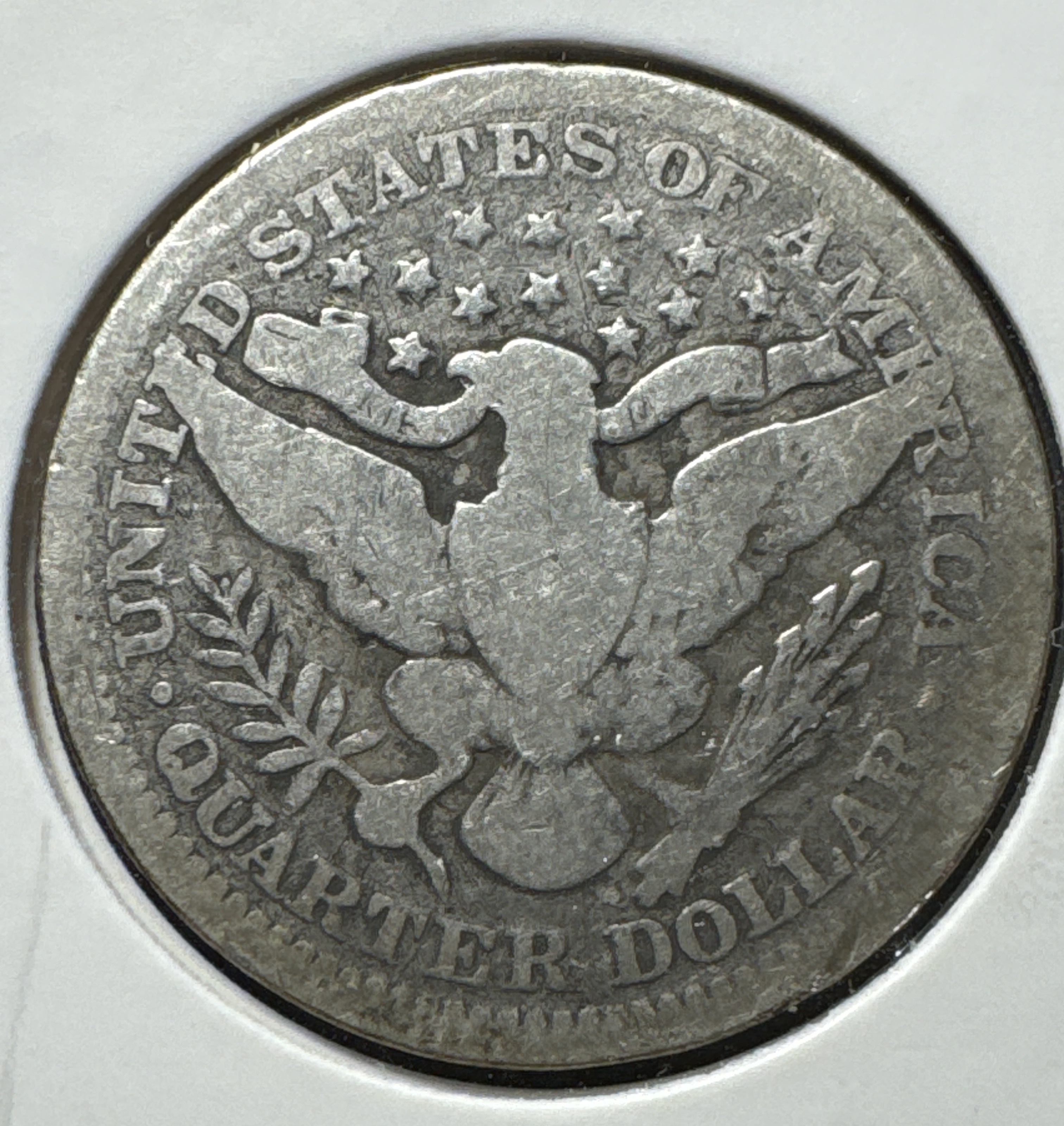 1900-P Barber Quarter Ungraded — back