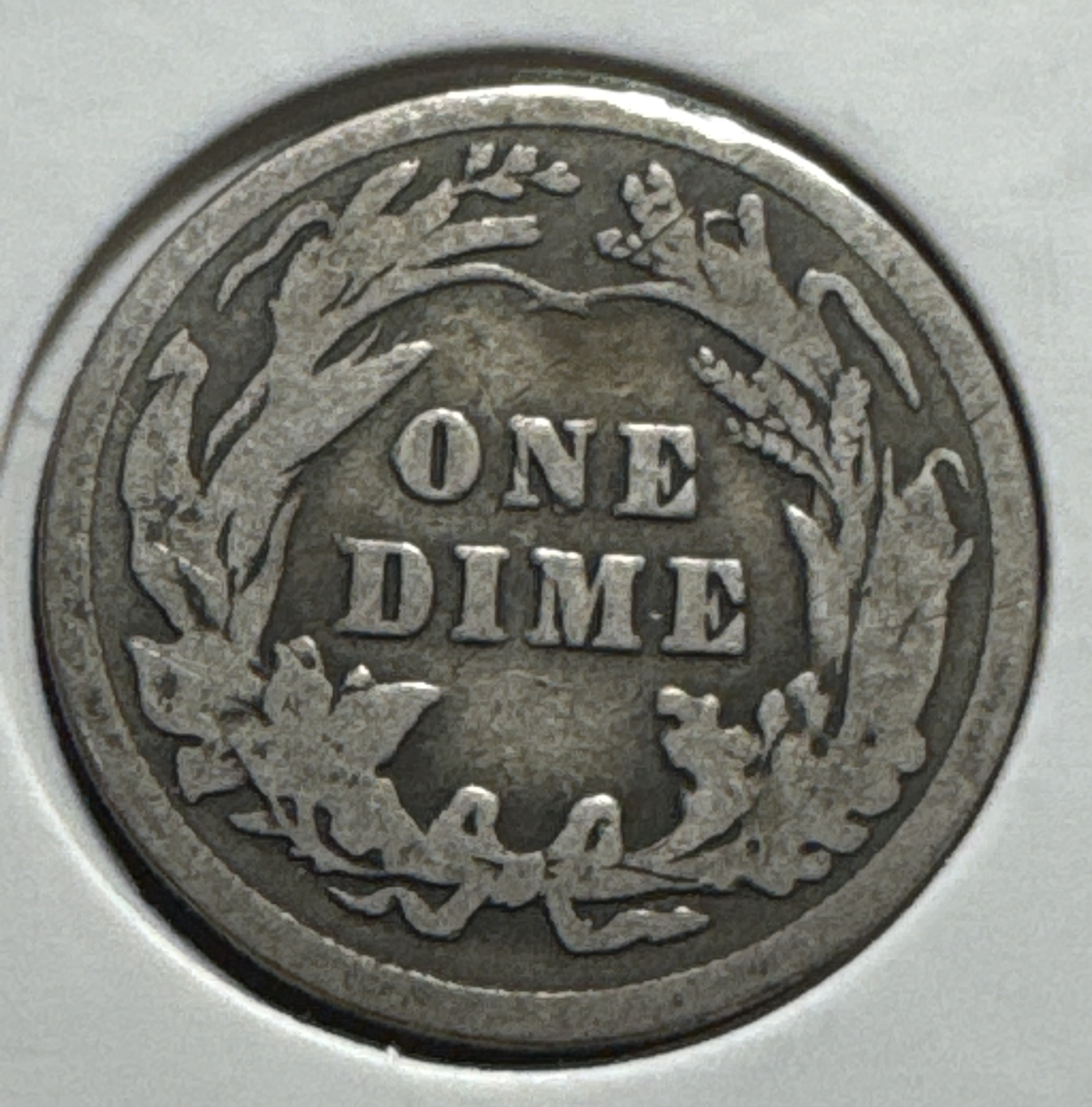 1915-P Barber Dime Ungraded — back