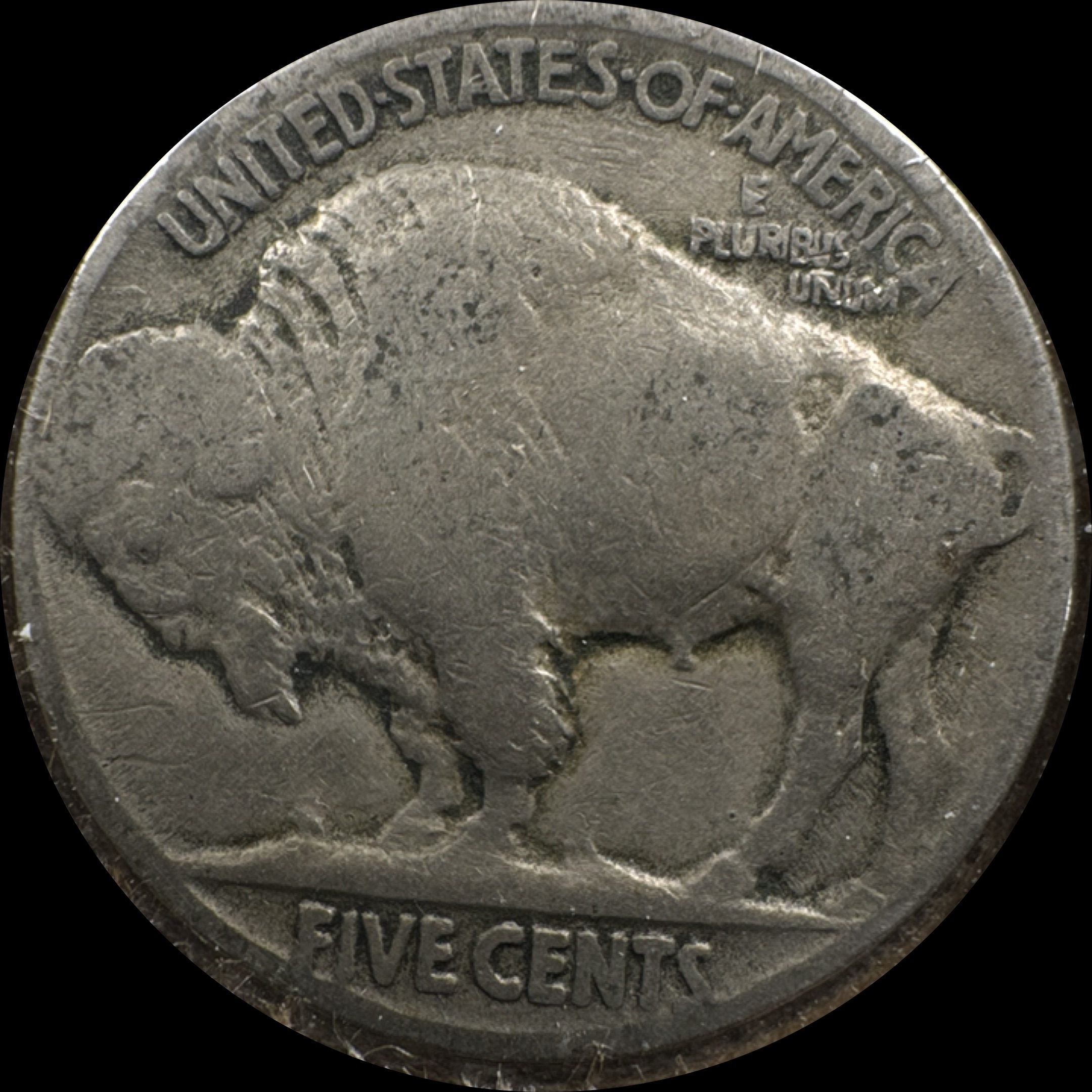 1925-P Buffalo Nickel Ungraded — back