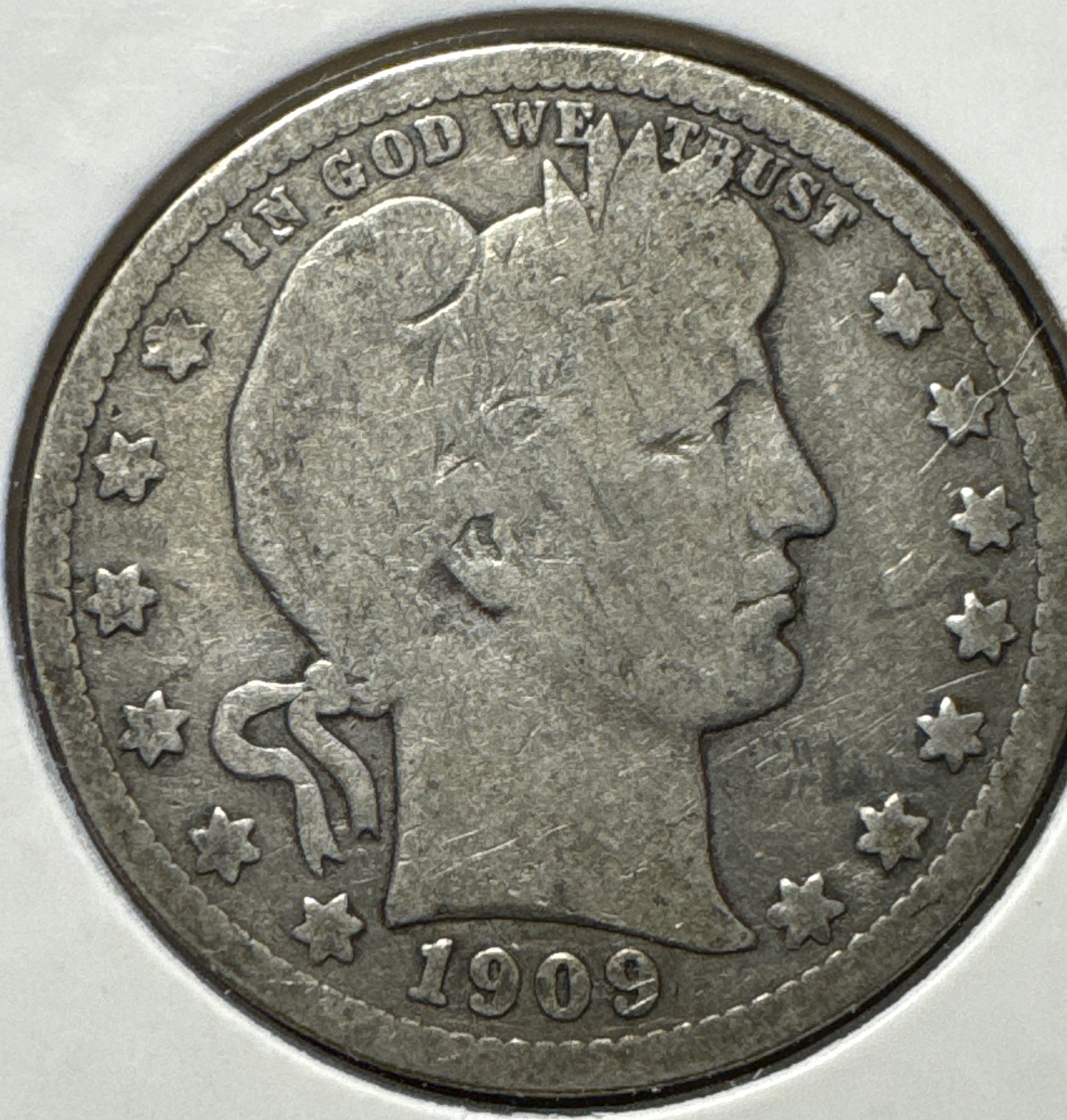 1909-P Barber Quarter Ungraded