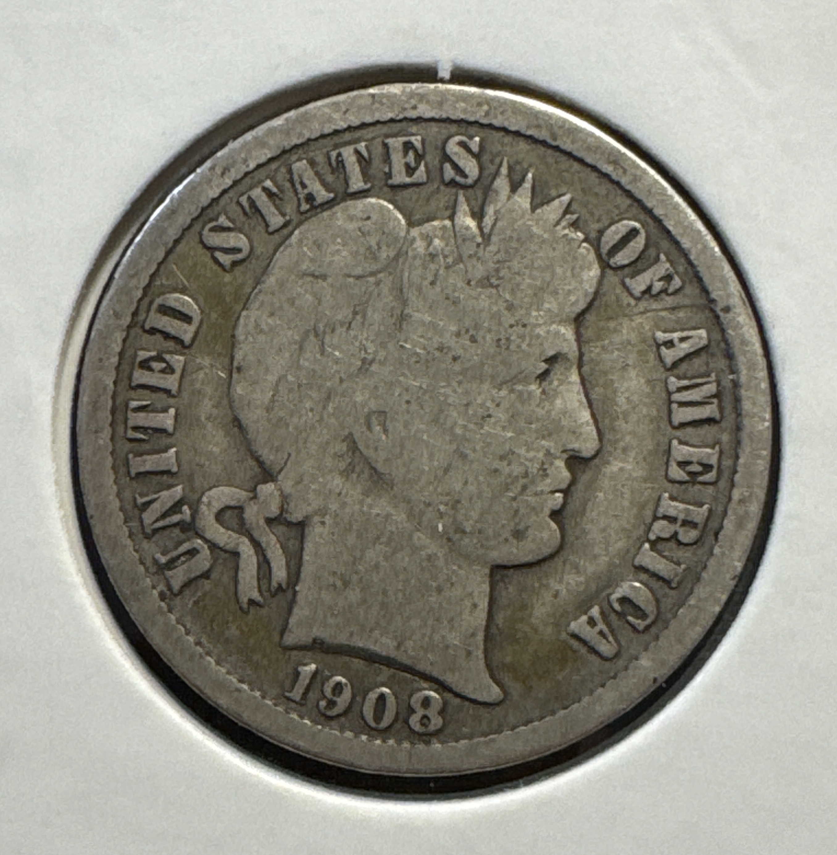 1908-D Barber Dime Ungraded