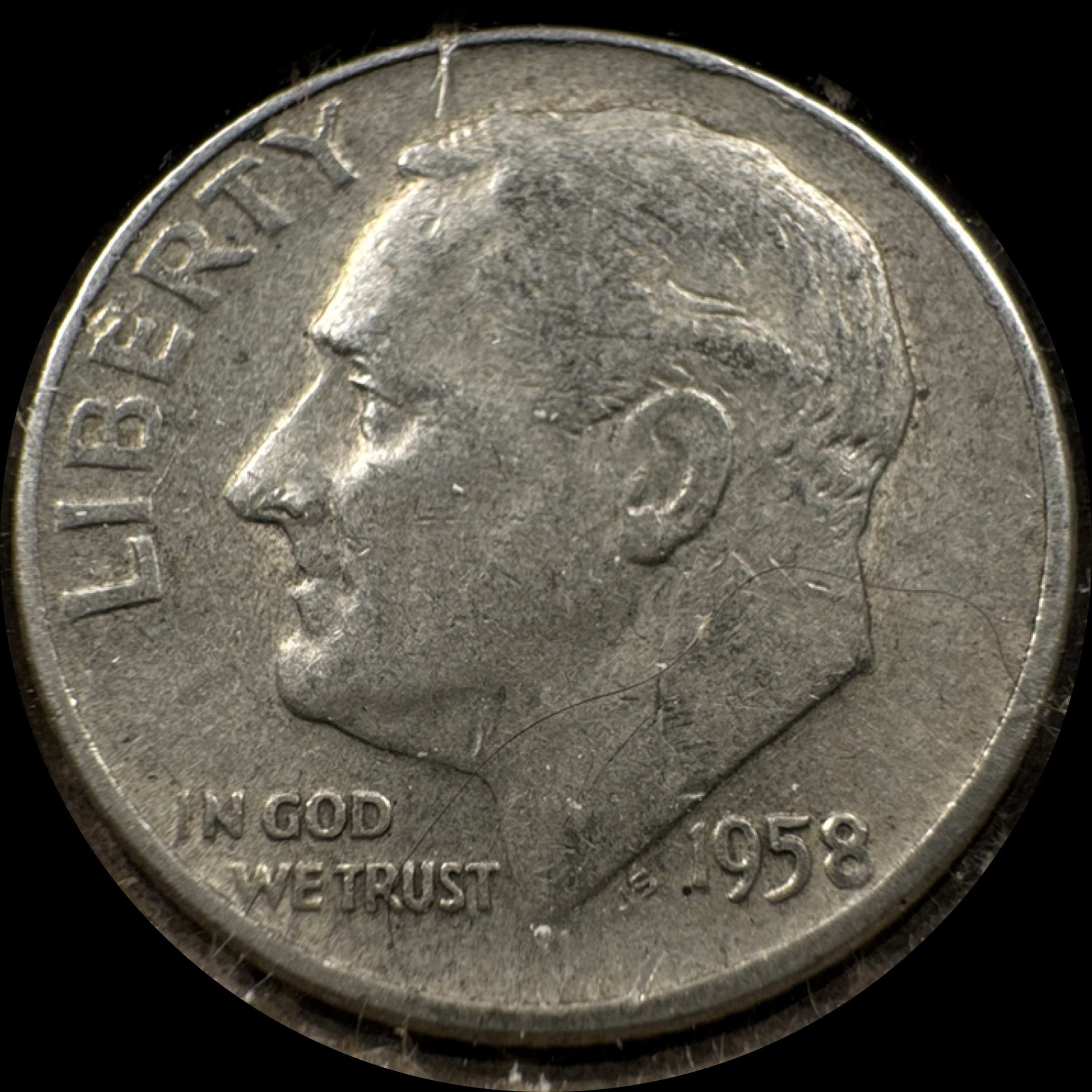 1958-D Roosevelt Dime Ungraded