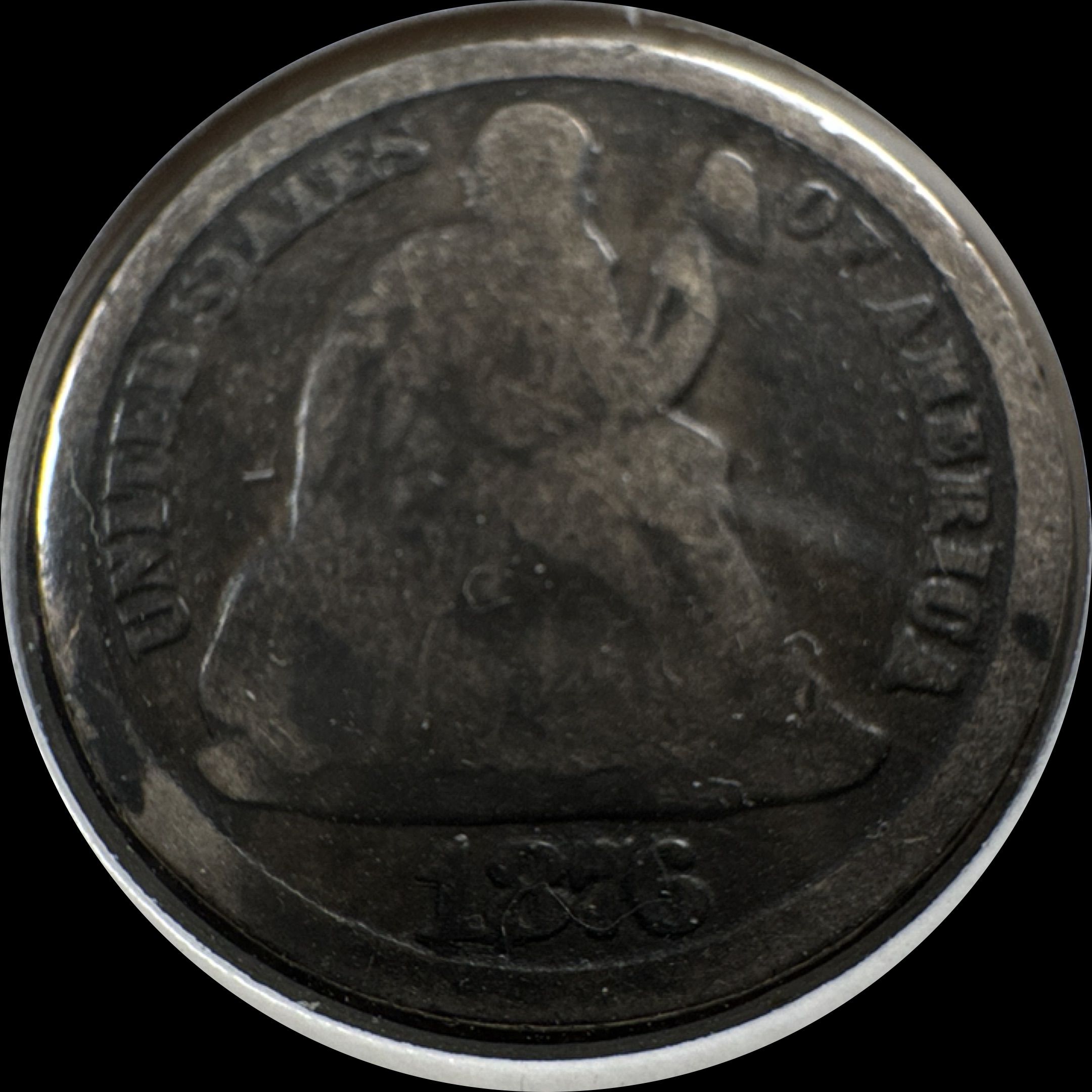 1876-CC Seated Liberty Dime Ungraded