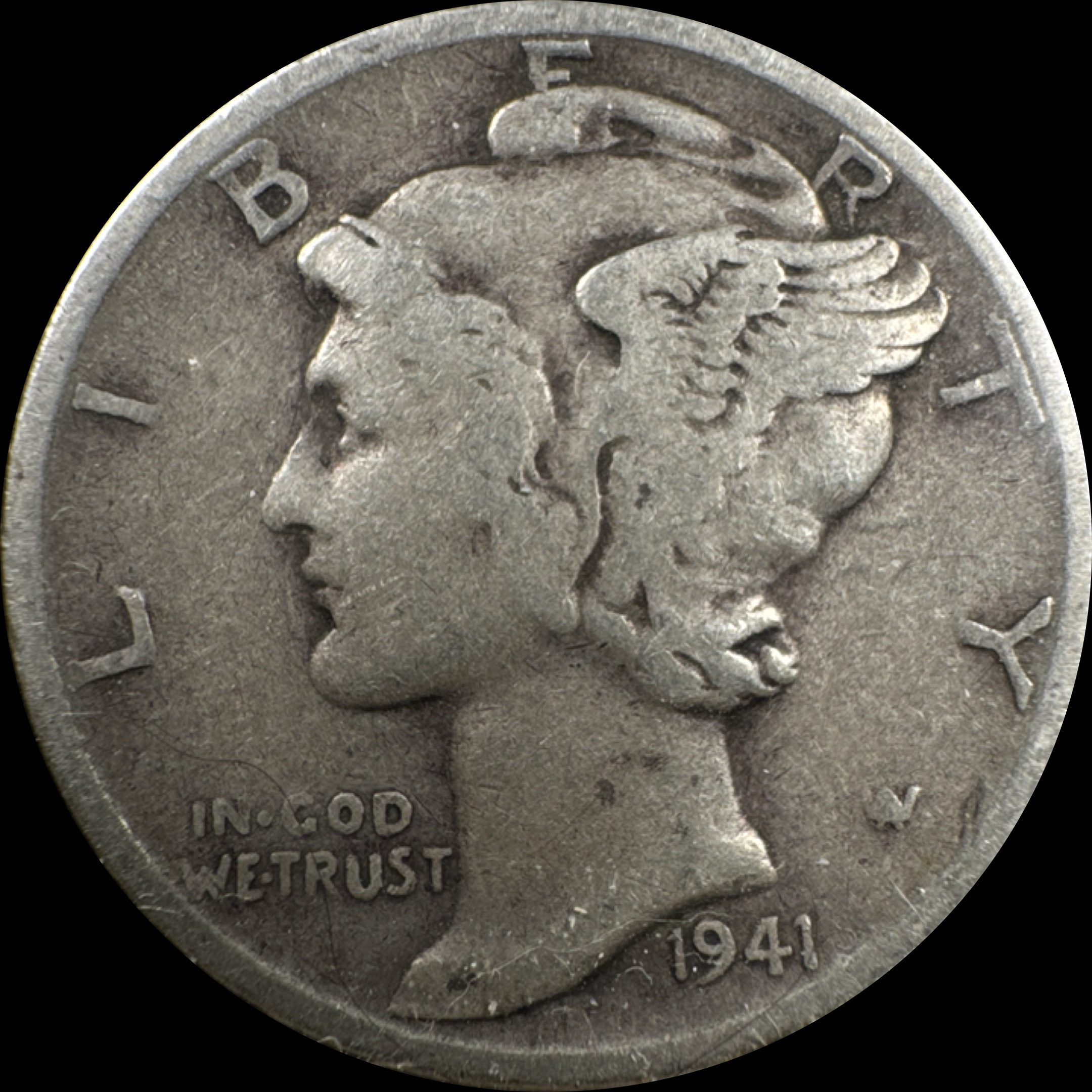 1941-S Mercury Dime Ungraded