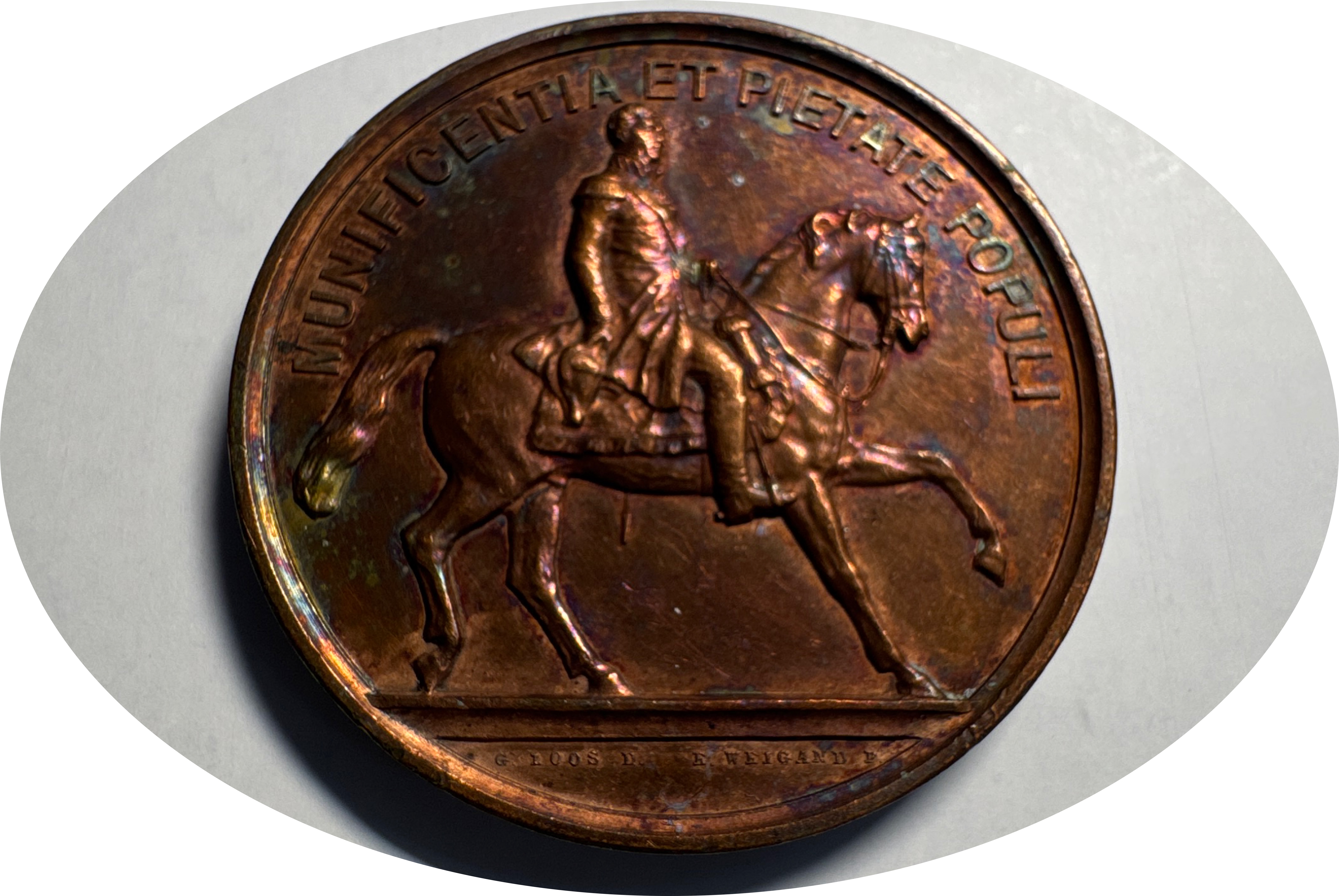 1875 Unveiling of King Carl XIV Johan Statue Medal Ungraded