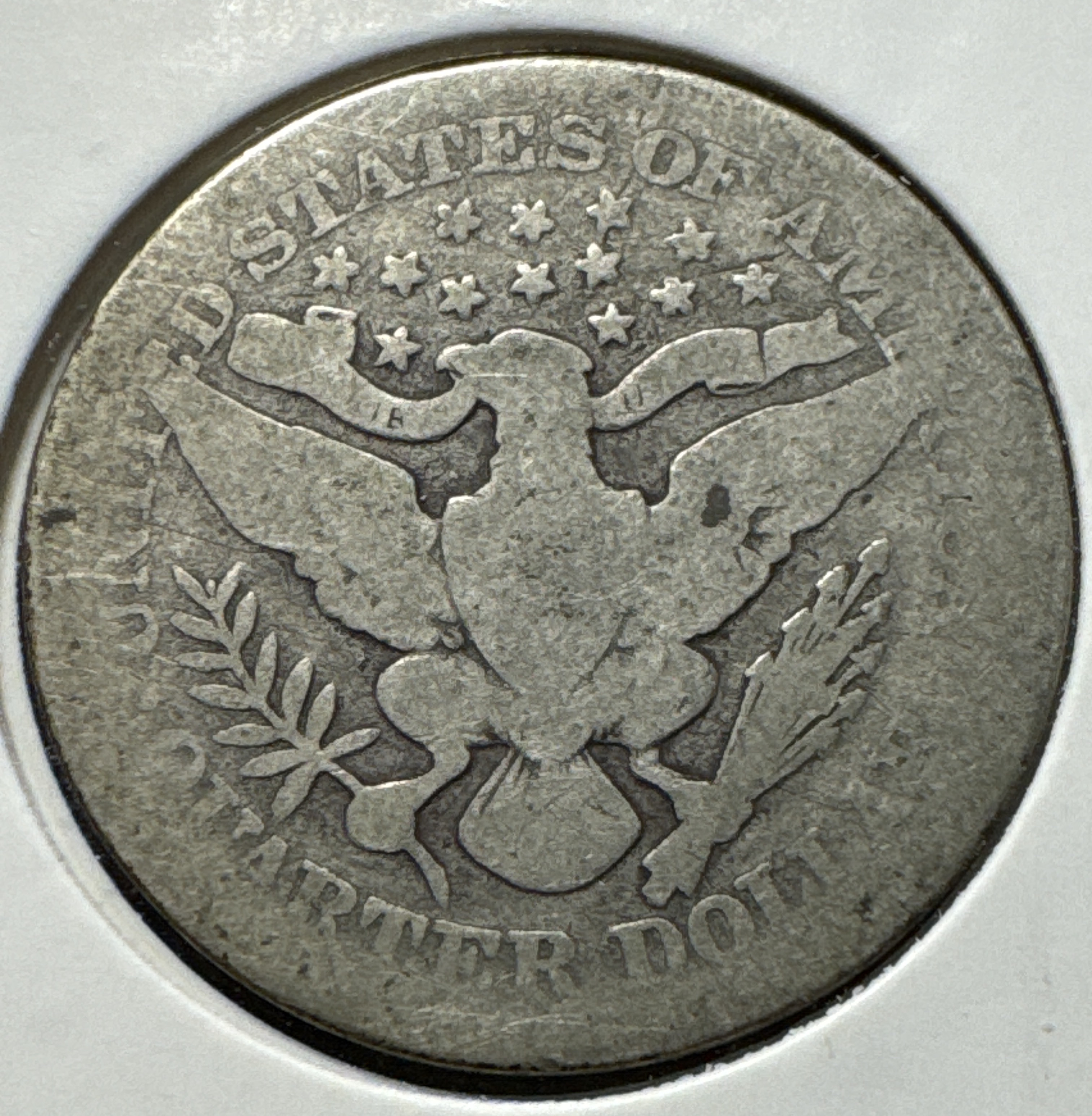 1904-P Barber Quarter Ungraded — back