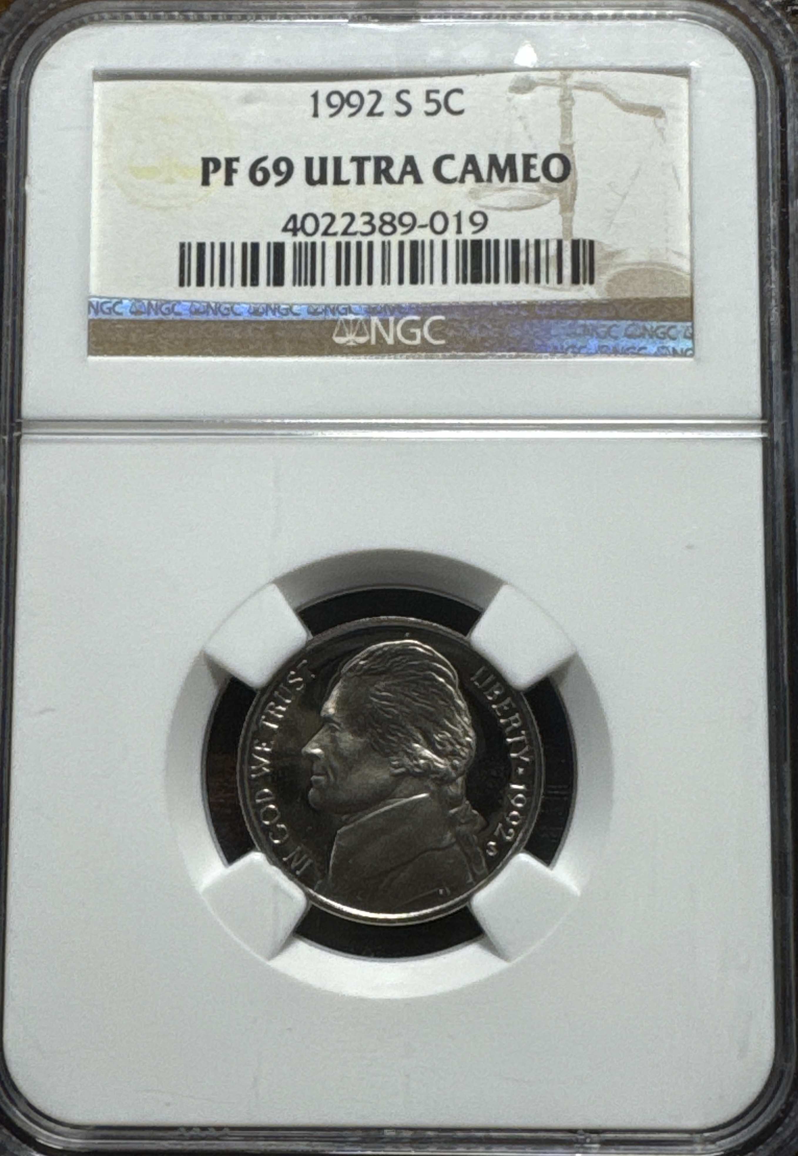 1992-S Jefferson Nickel PF69