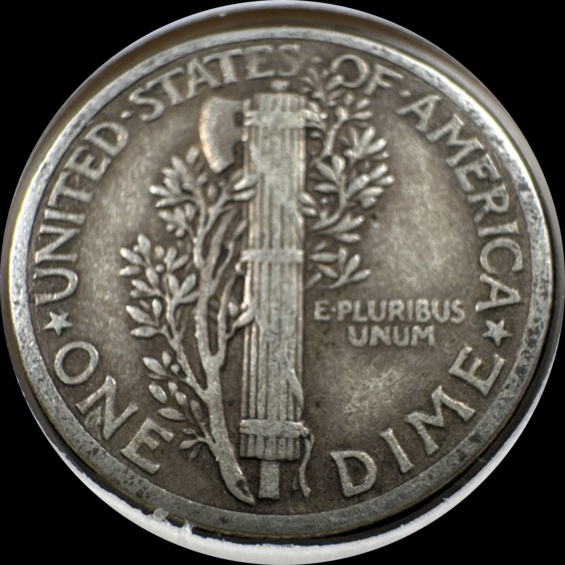 1942-P Mercury Dime Ungraded — back
