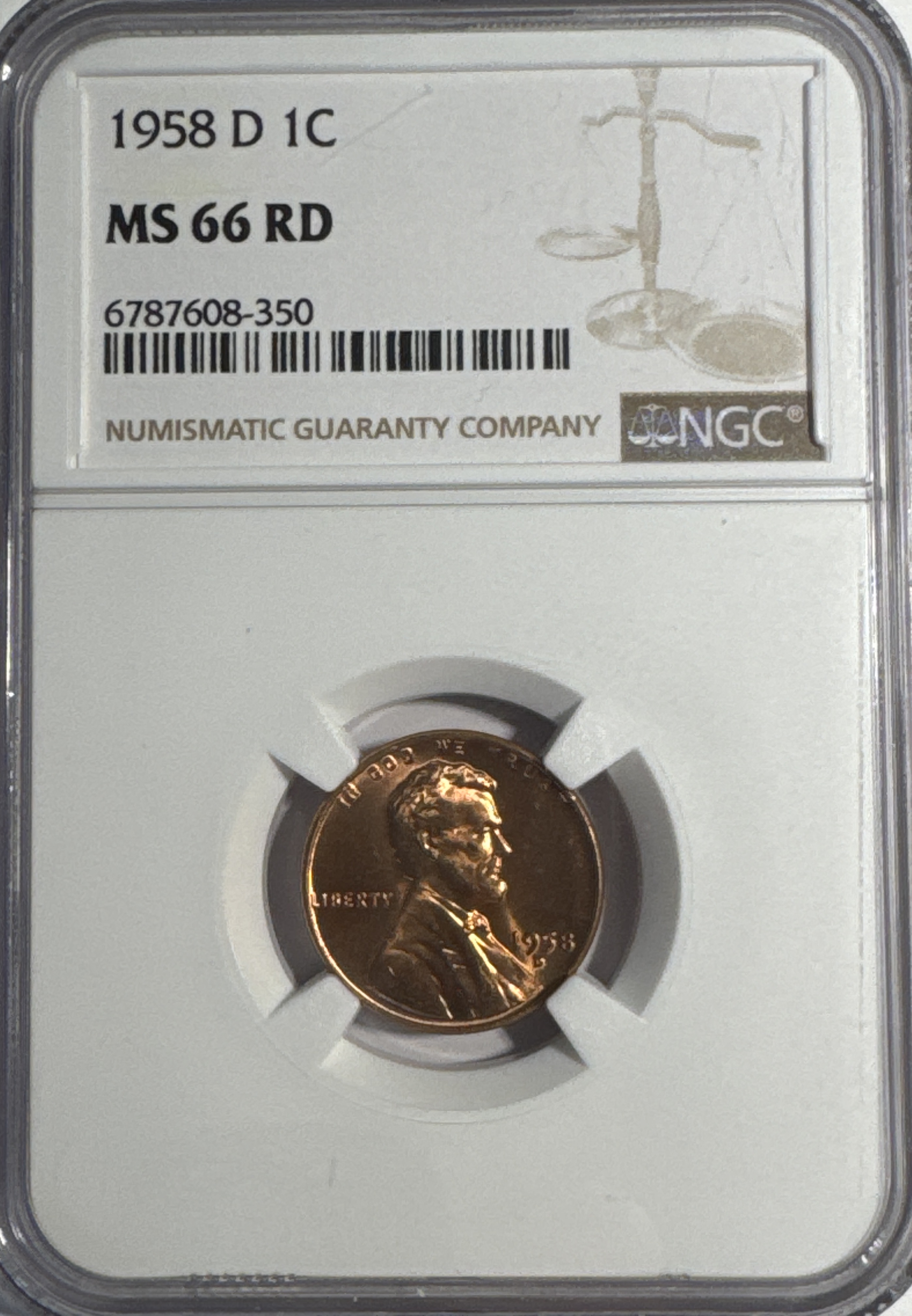 1958-D Lincoln Cent MS66