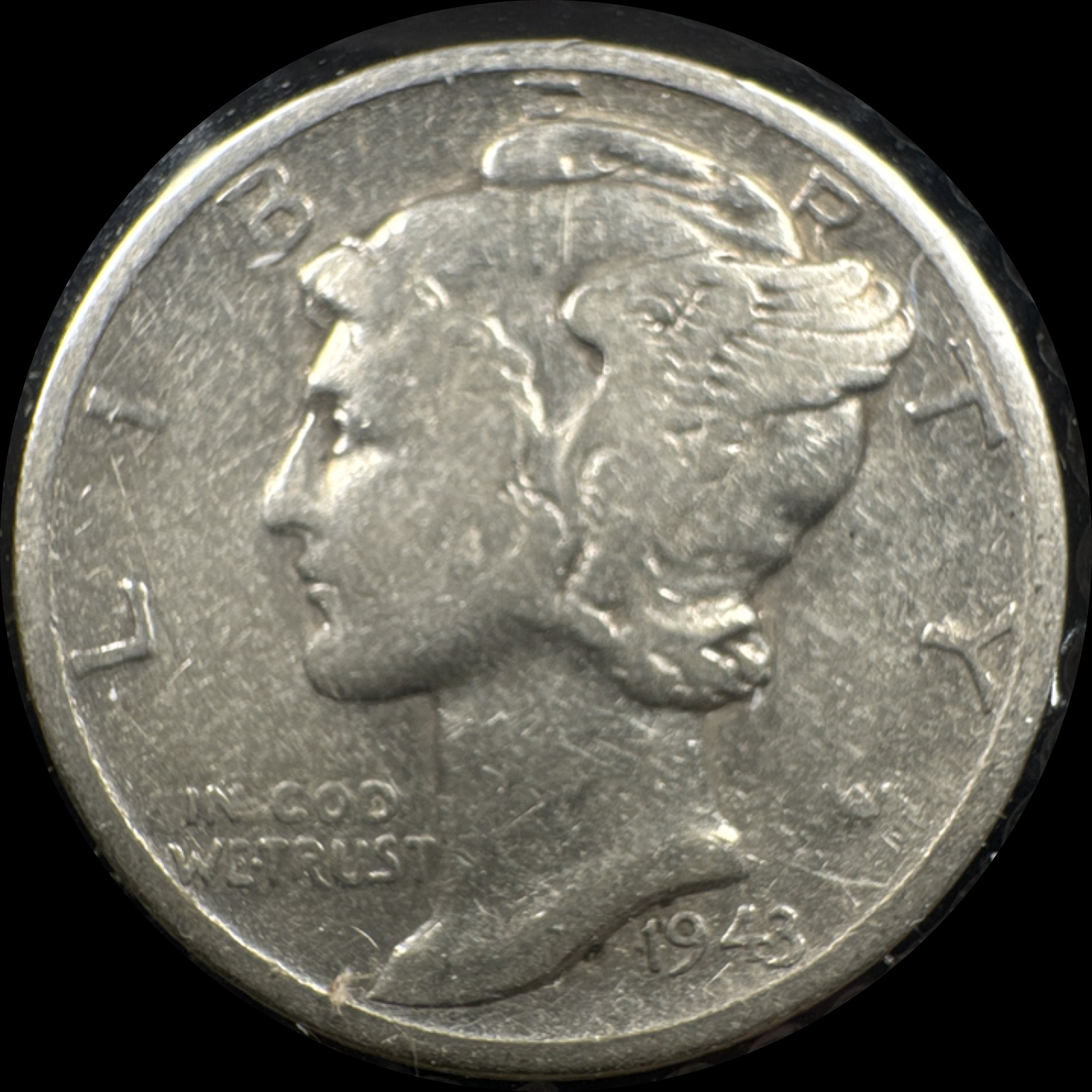 1943-D Mercury Dime Ungraded