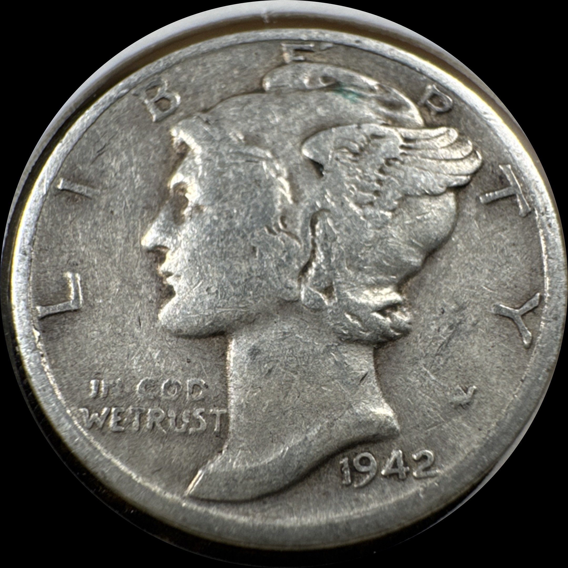 1942-S Mercury Dime Ungraded