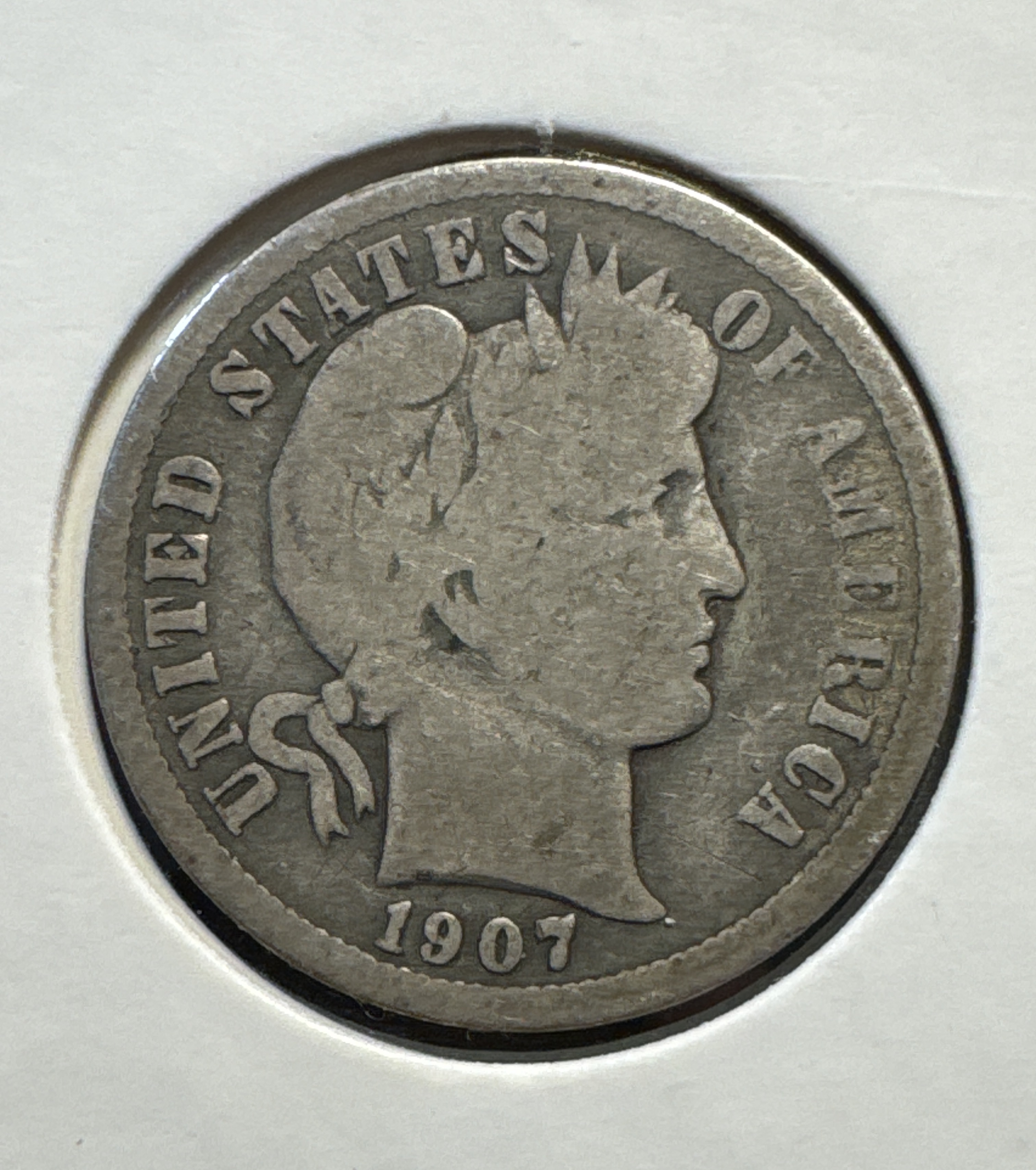 1907-P Barber Dime Ungraded