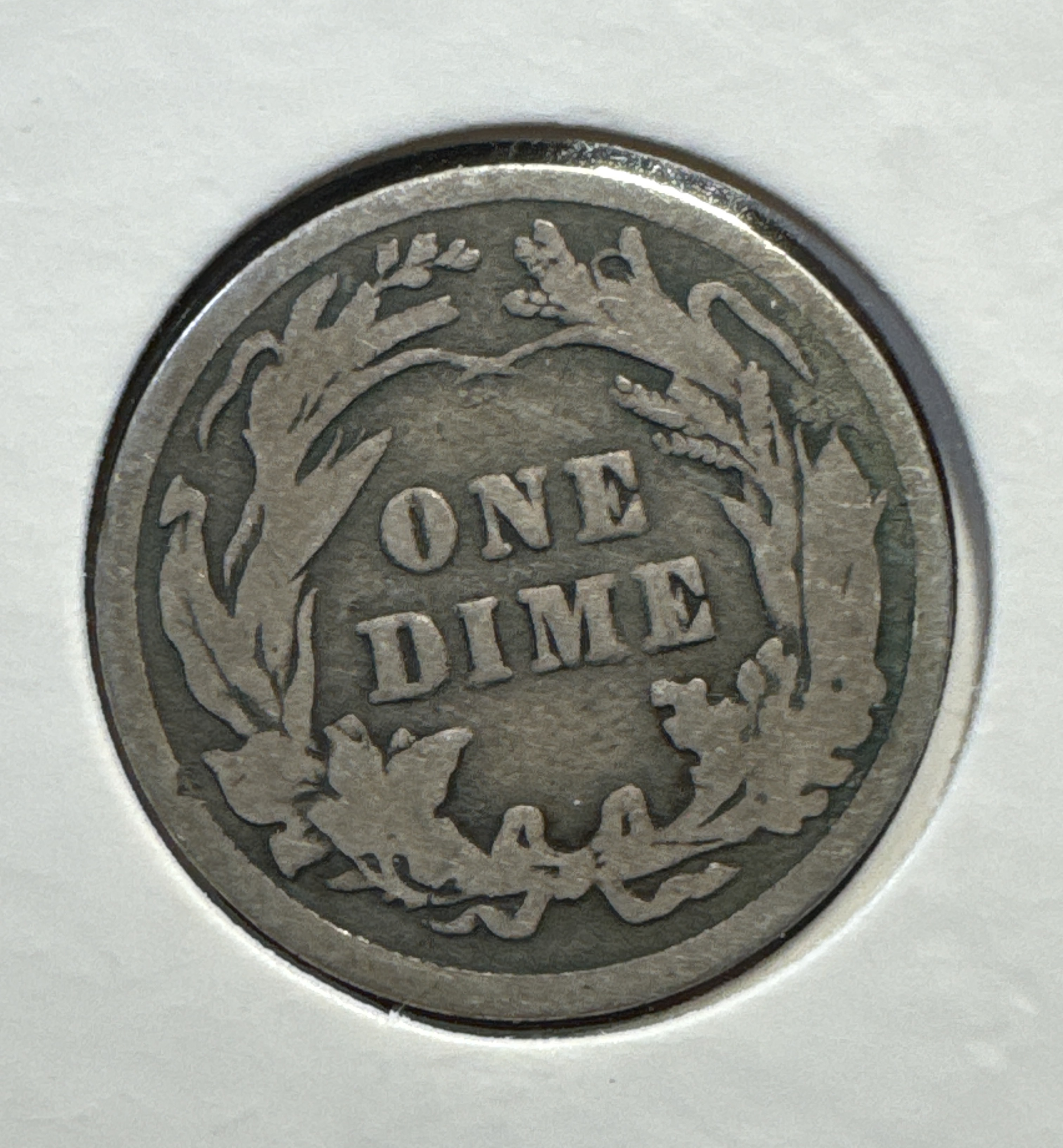 1907-P Barber Dime Ungraded — back