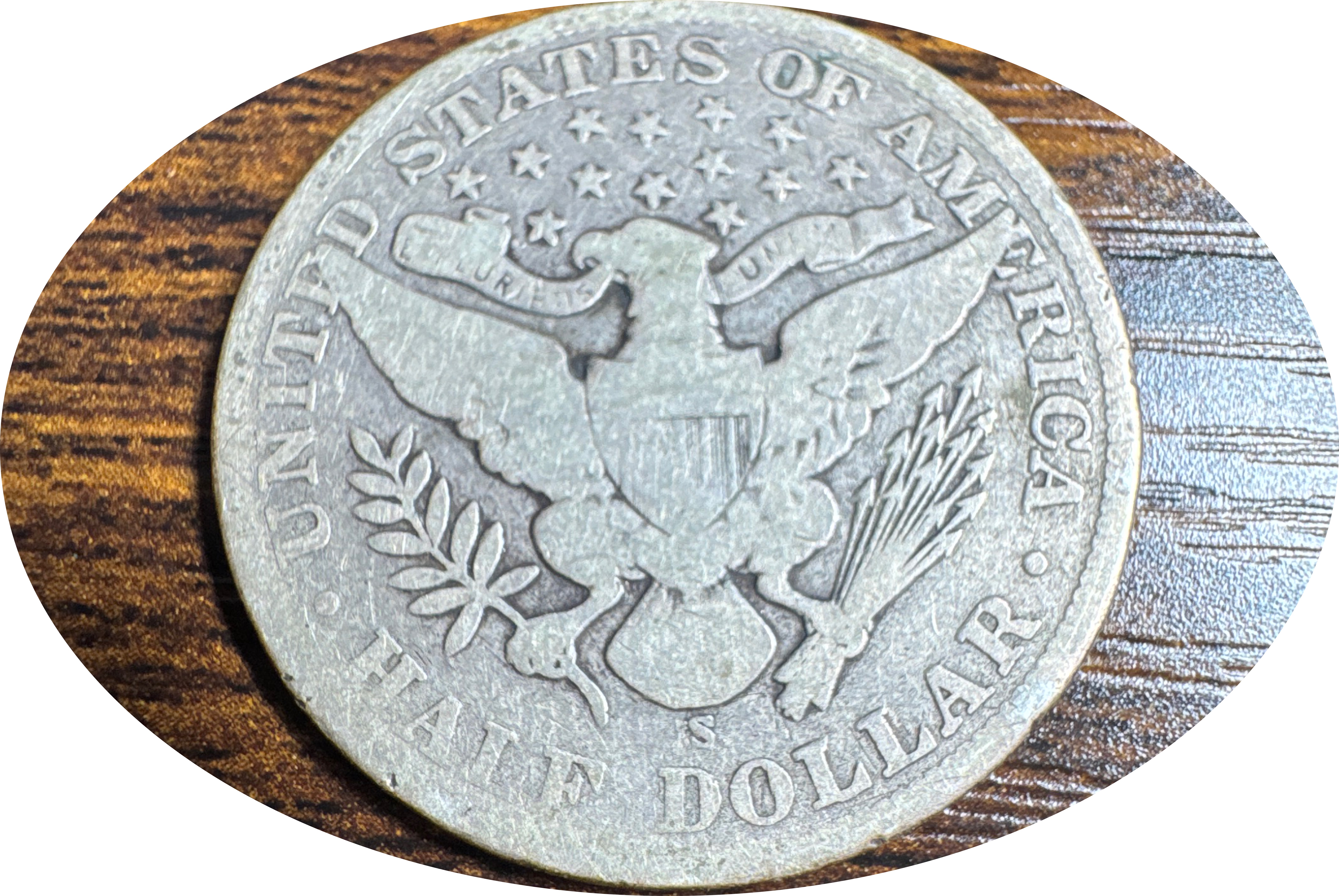 1906-S Barber Half Dollar Ungraded — back