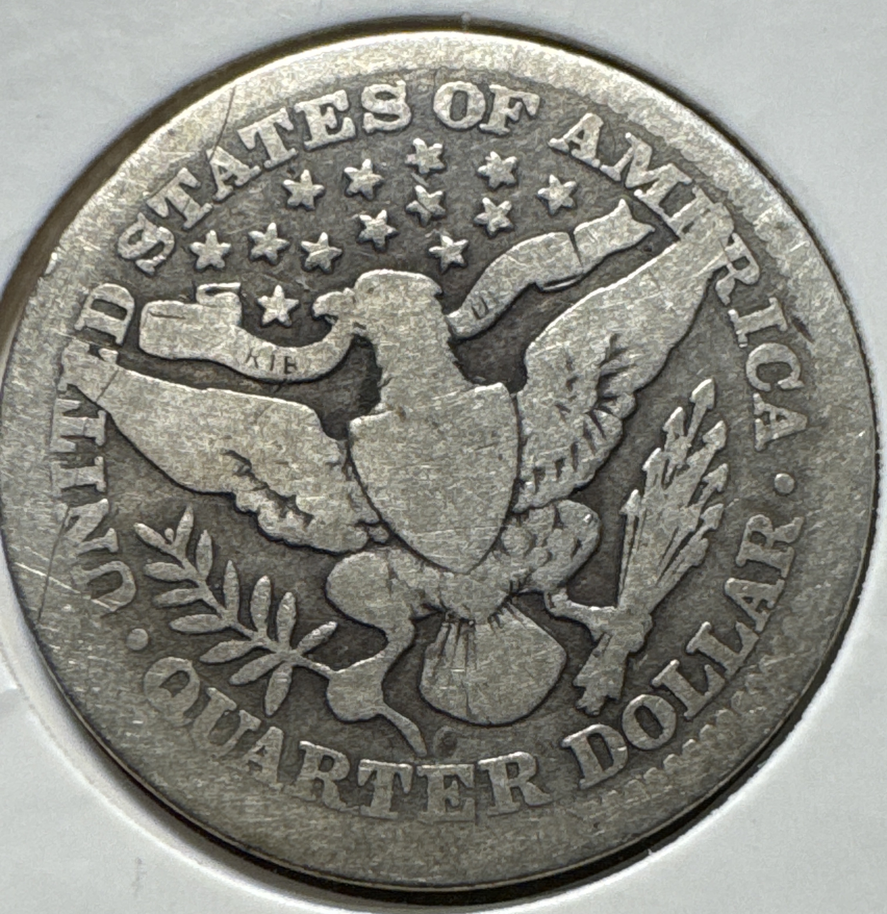 1914-P Barber Quarter Ungraded — back