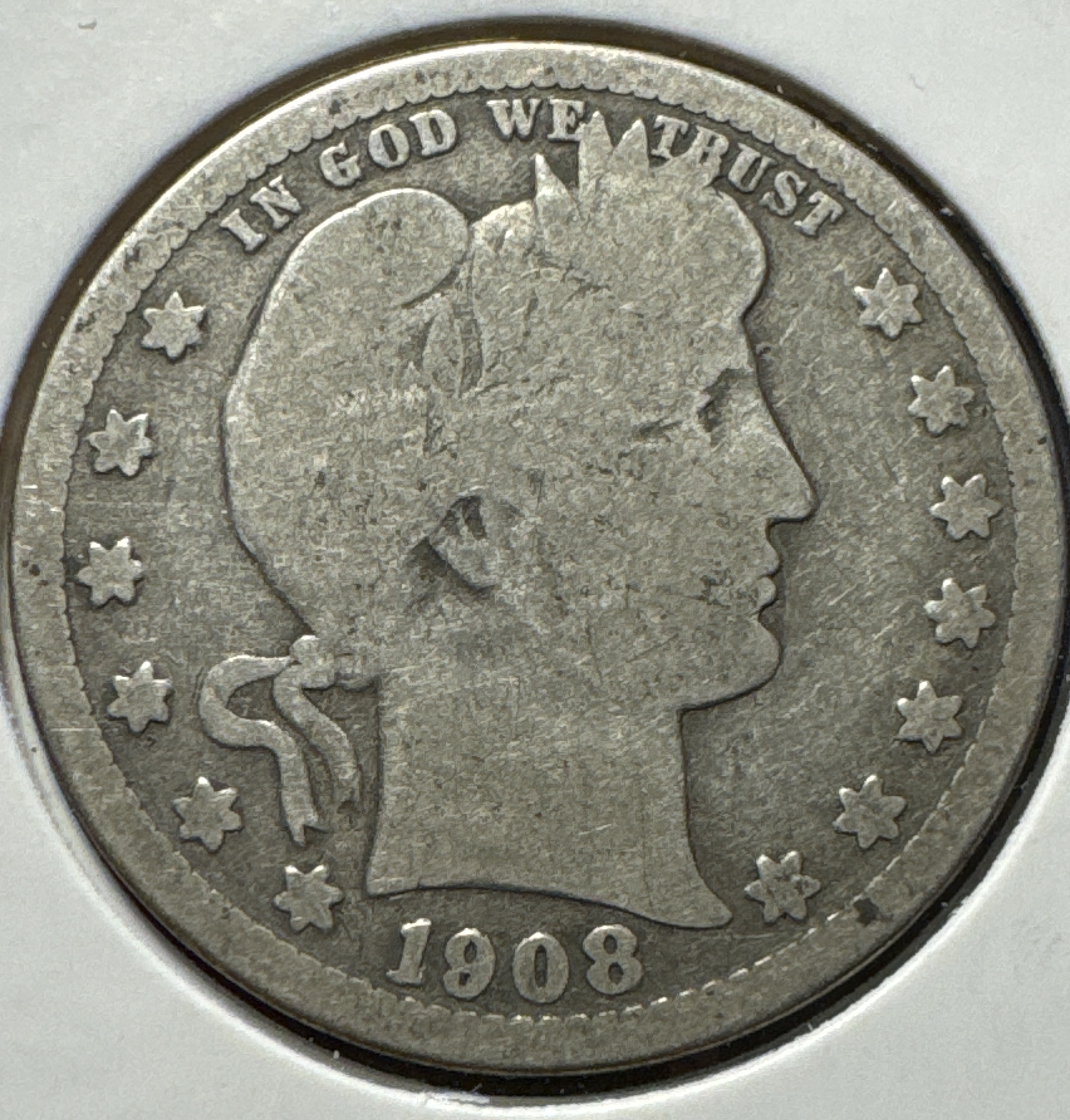 1908-D Barber Quarter Ungraded