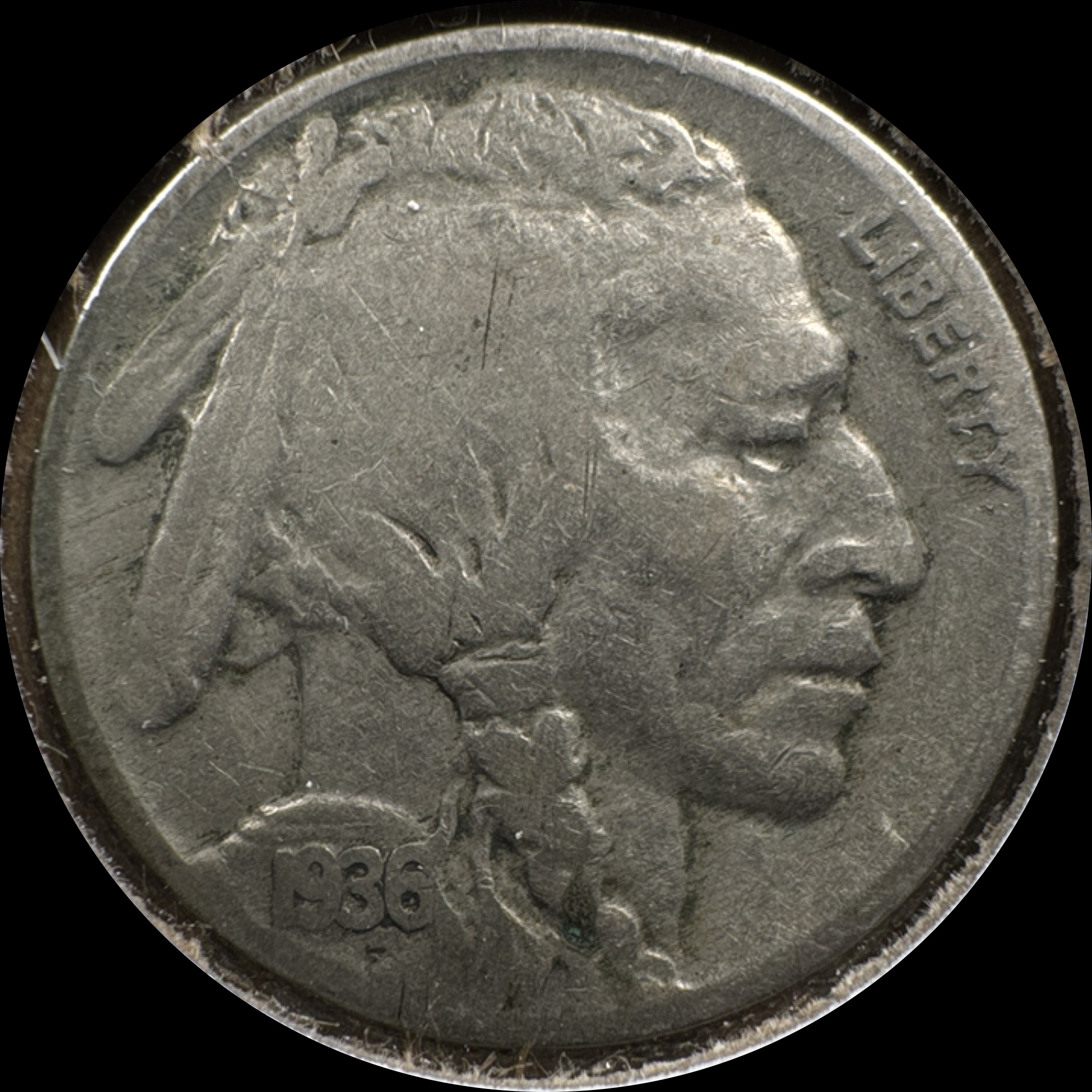 1936-P Buffalo Nickel Ungraded