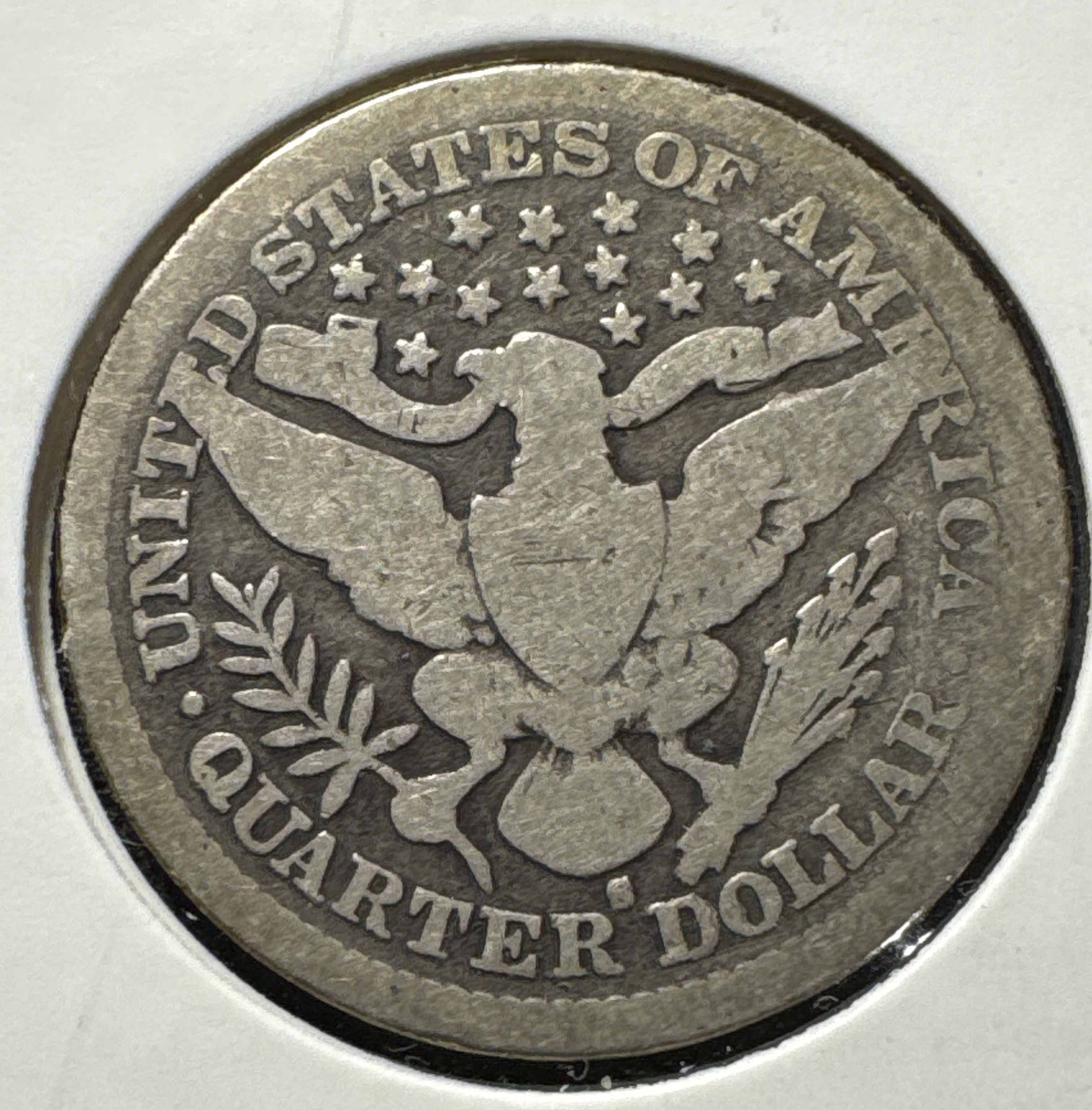 1900-S Barber Quarter Ungraded — back